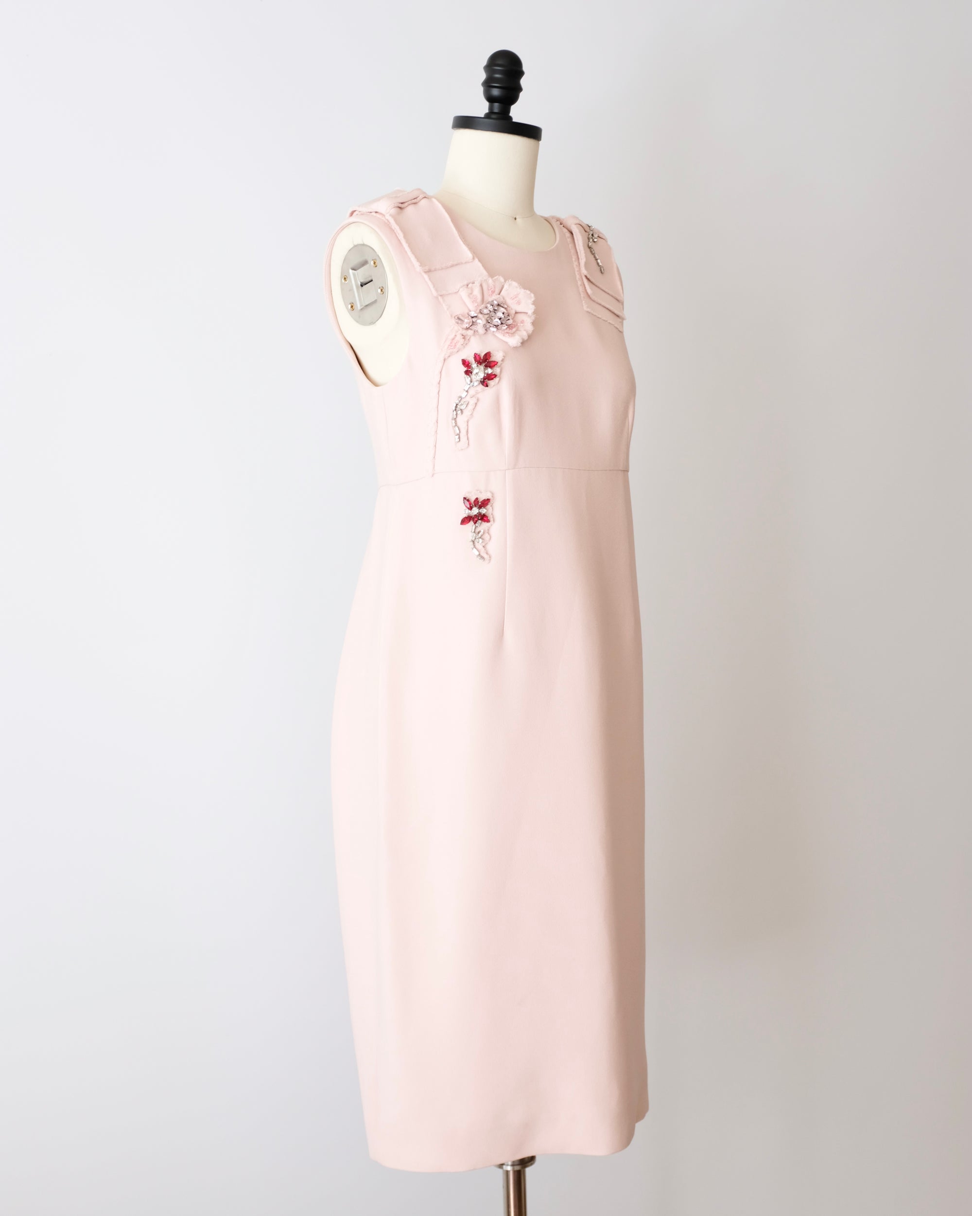 Prada FW2015 Embellished Pink Dress (S)