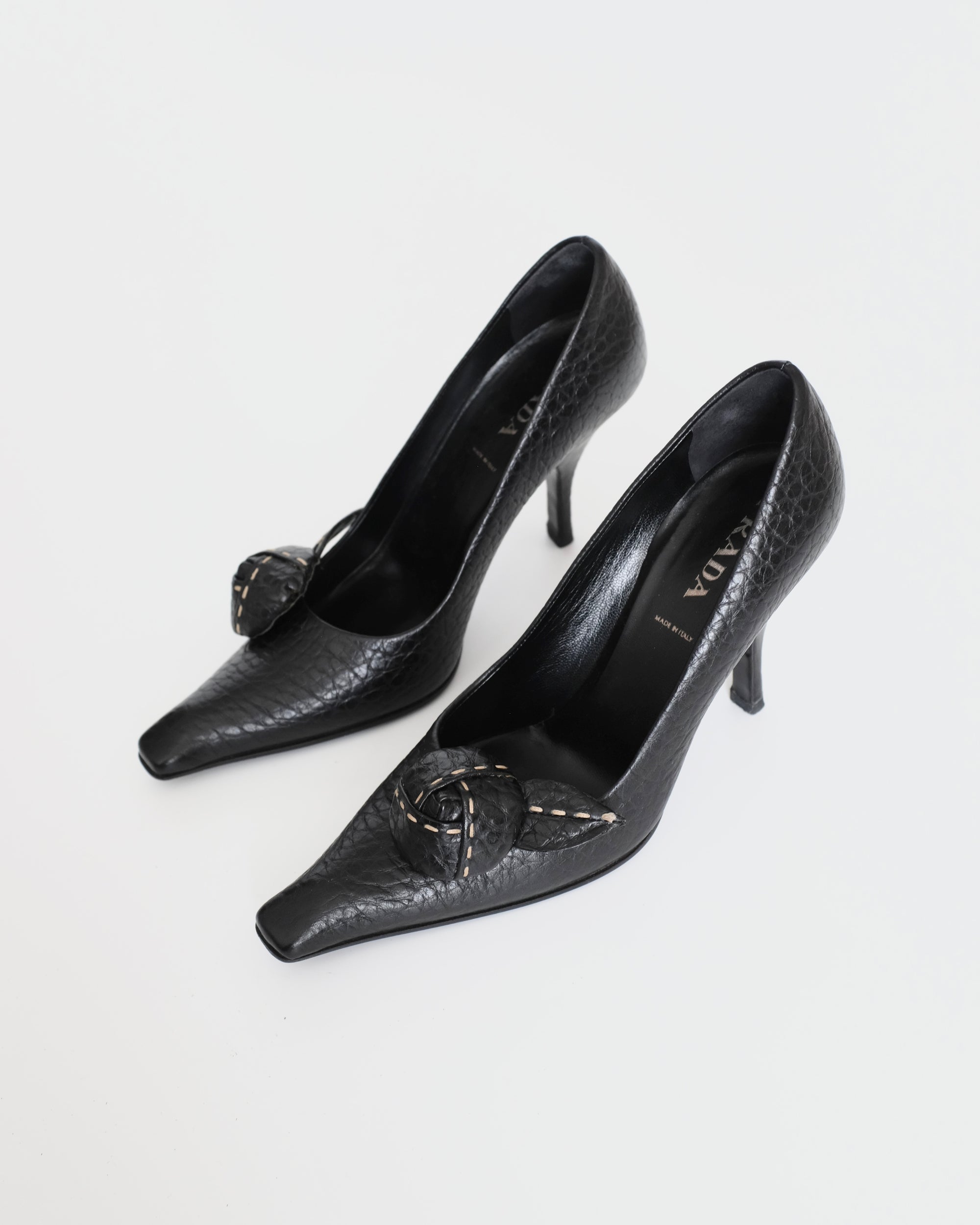 Prada FW2003 Removable Rosette Heels (36.5)