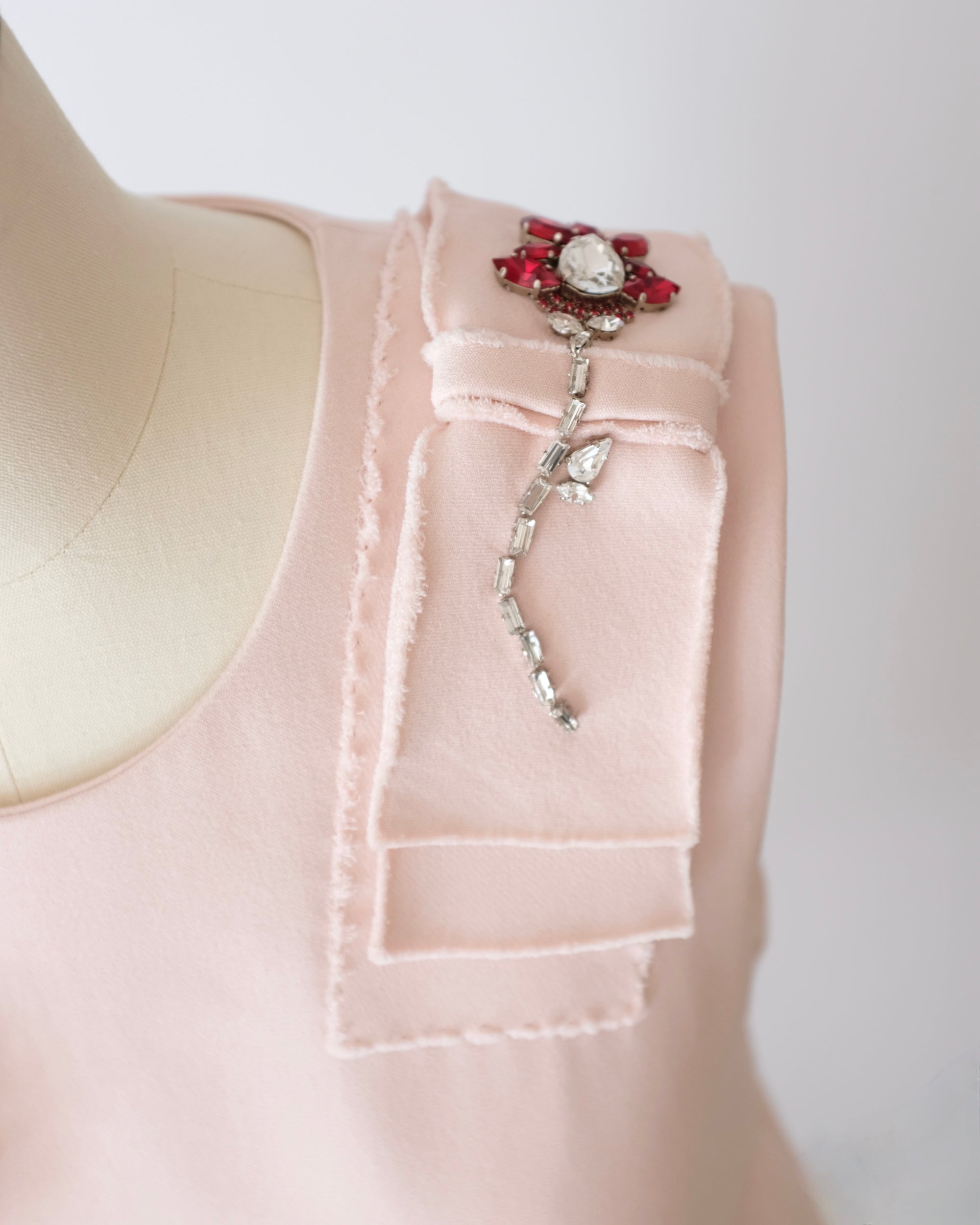 Prada FW2015 Embellished Pink Dress (S)