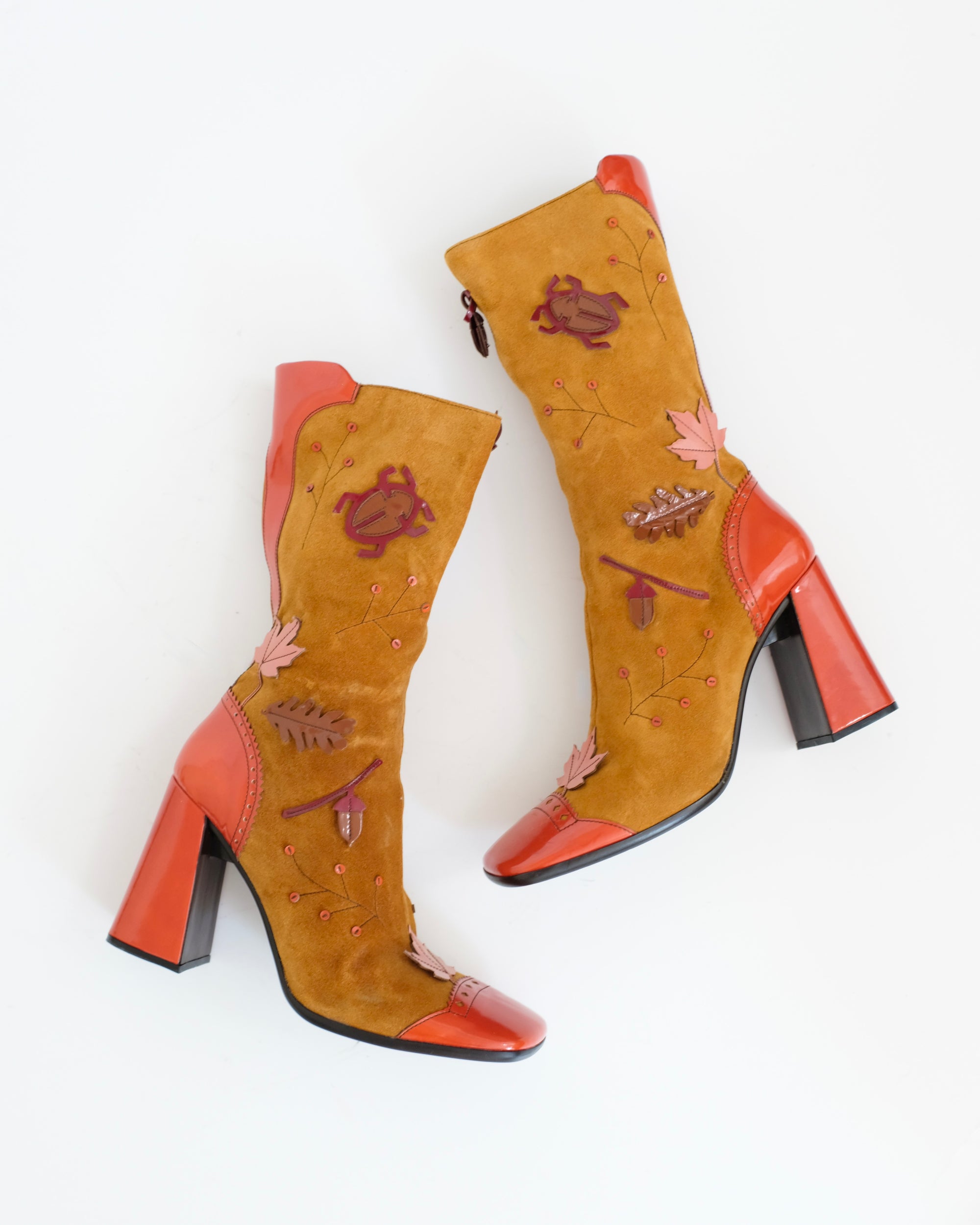 Prada FW1999 Acorn, Leaf, and Bug Boots (38.5)
