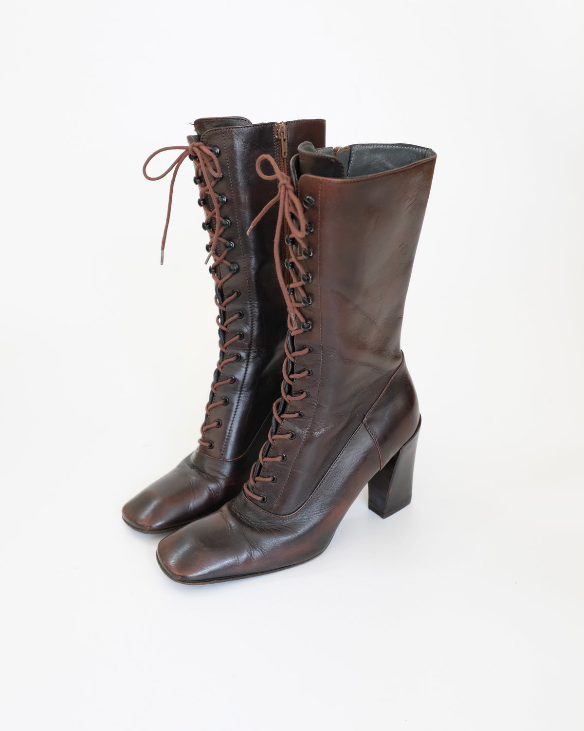 Miu Miu FW2001 Brown Victorian Boots (38)