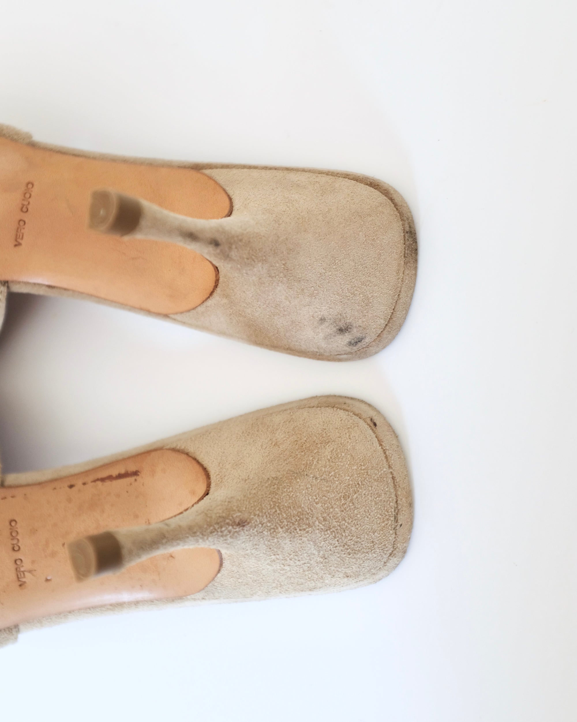 Prada Suede Eyelet Mules (38)
