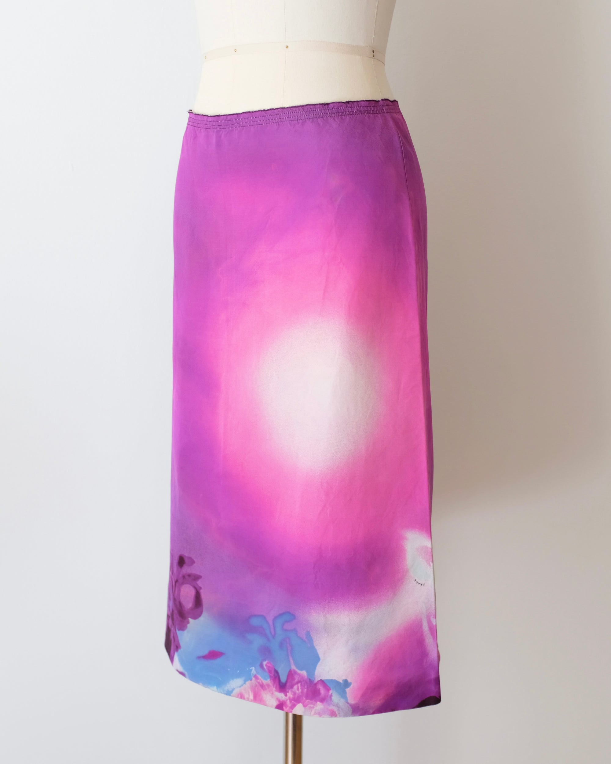 Prada FW2004 Sunset Print Midi Skirt (XS)