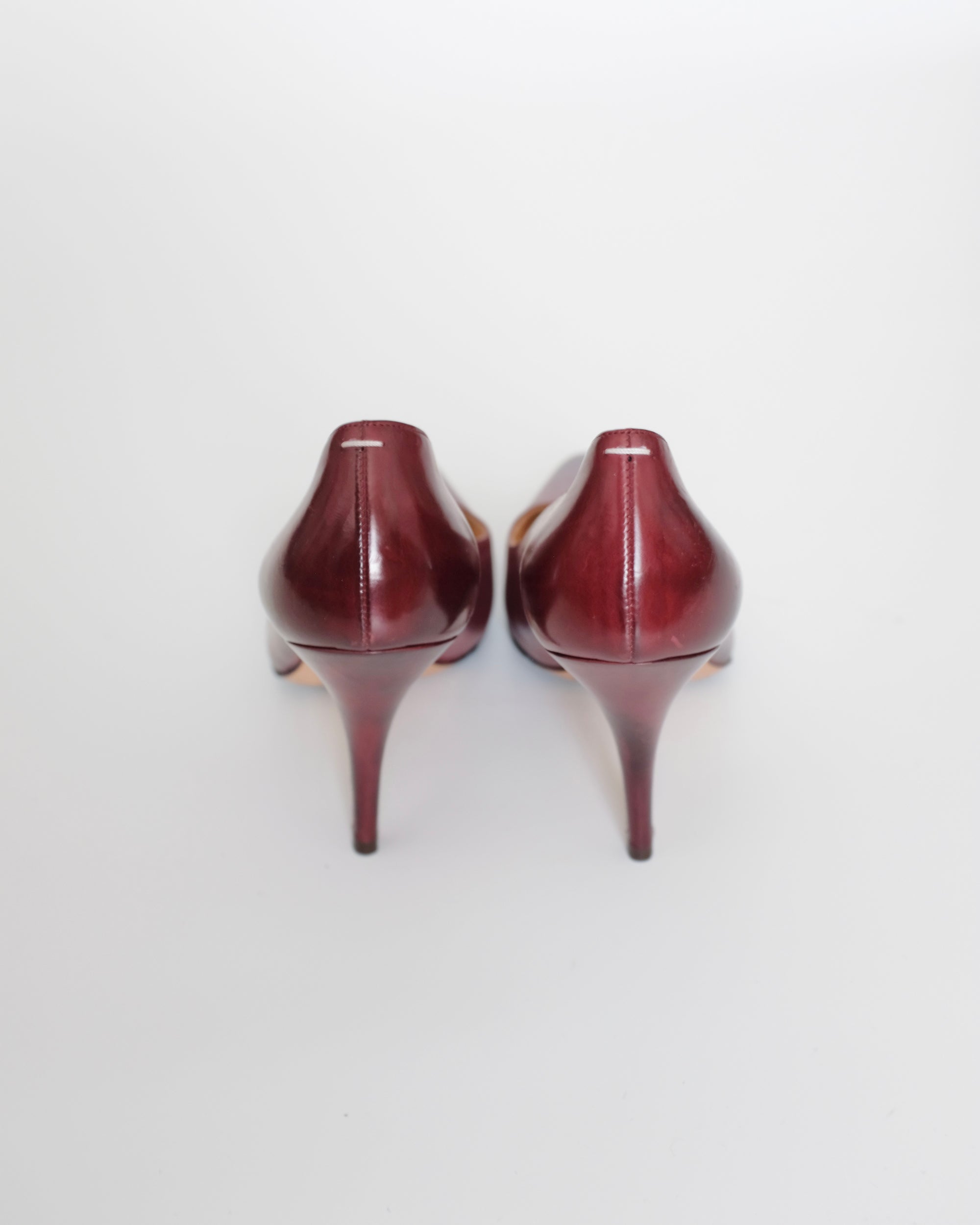 Maison Margiela Burgundy Gradient Heels (37)