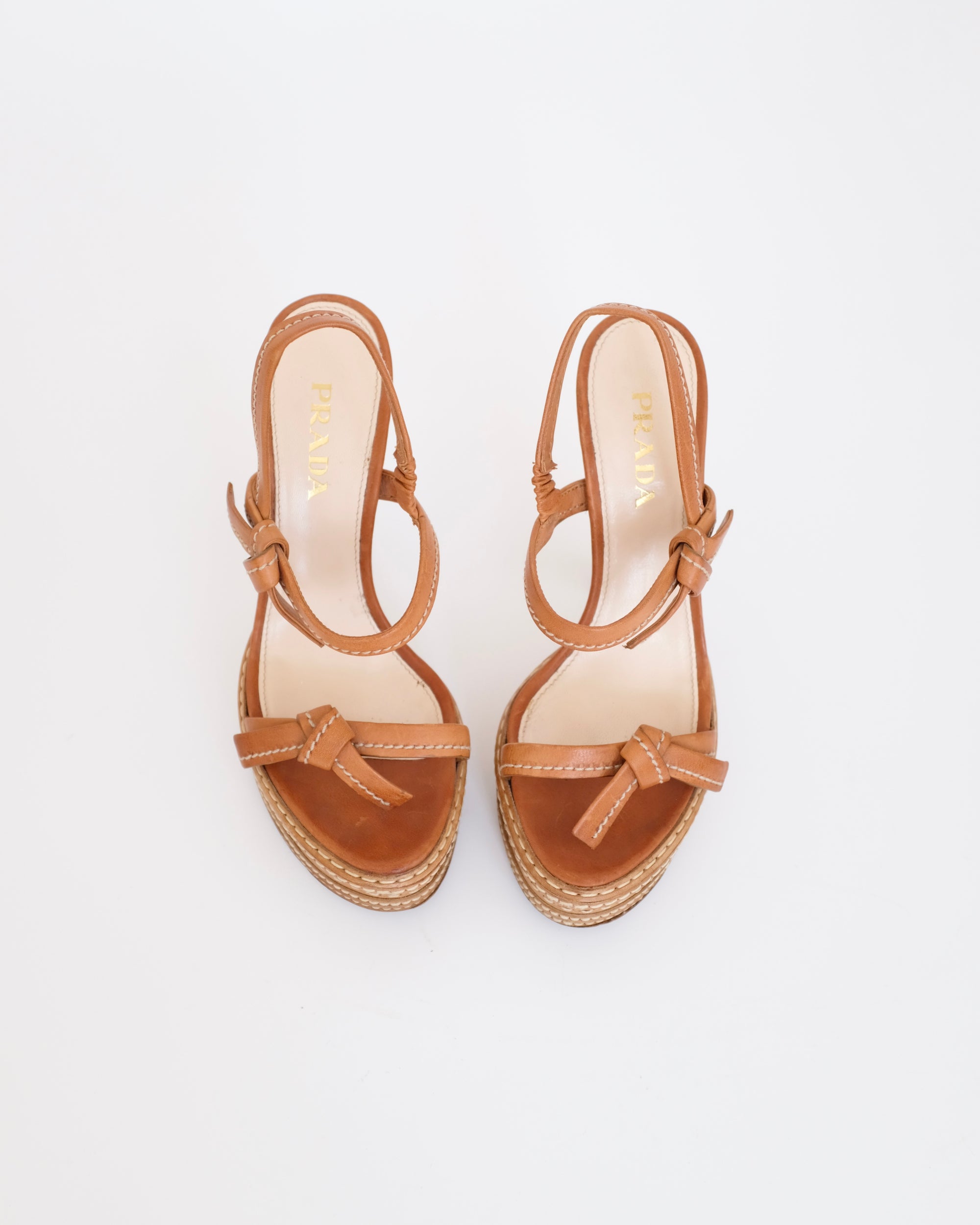 Prada SS2009 Tan Platform Sandals (36.5)