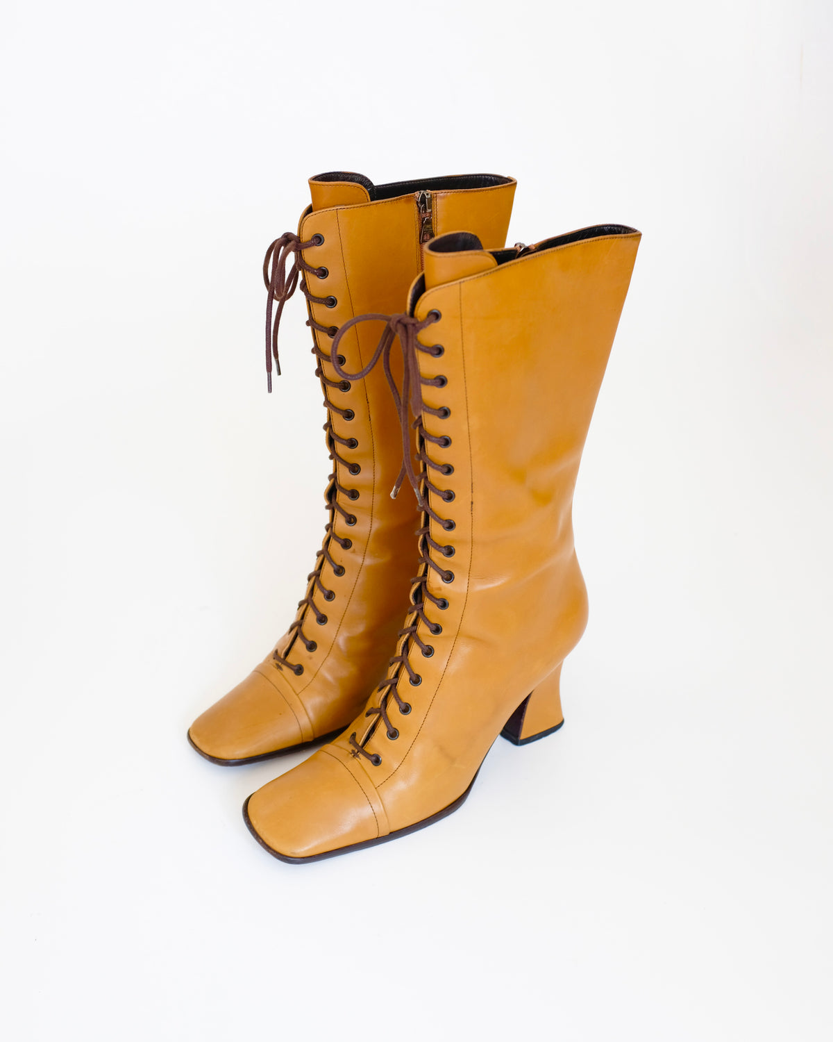 Prada FW2001 Tan Victorian Boots (37.5)