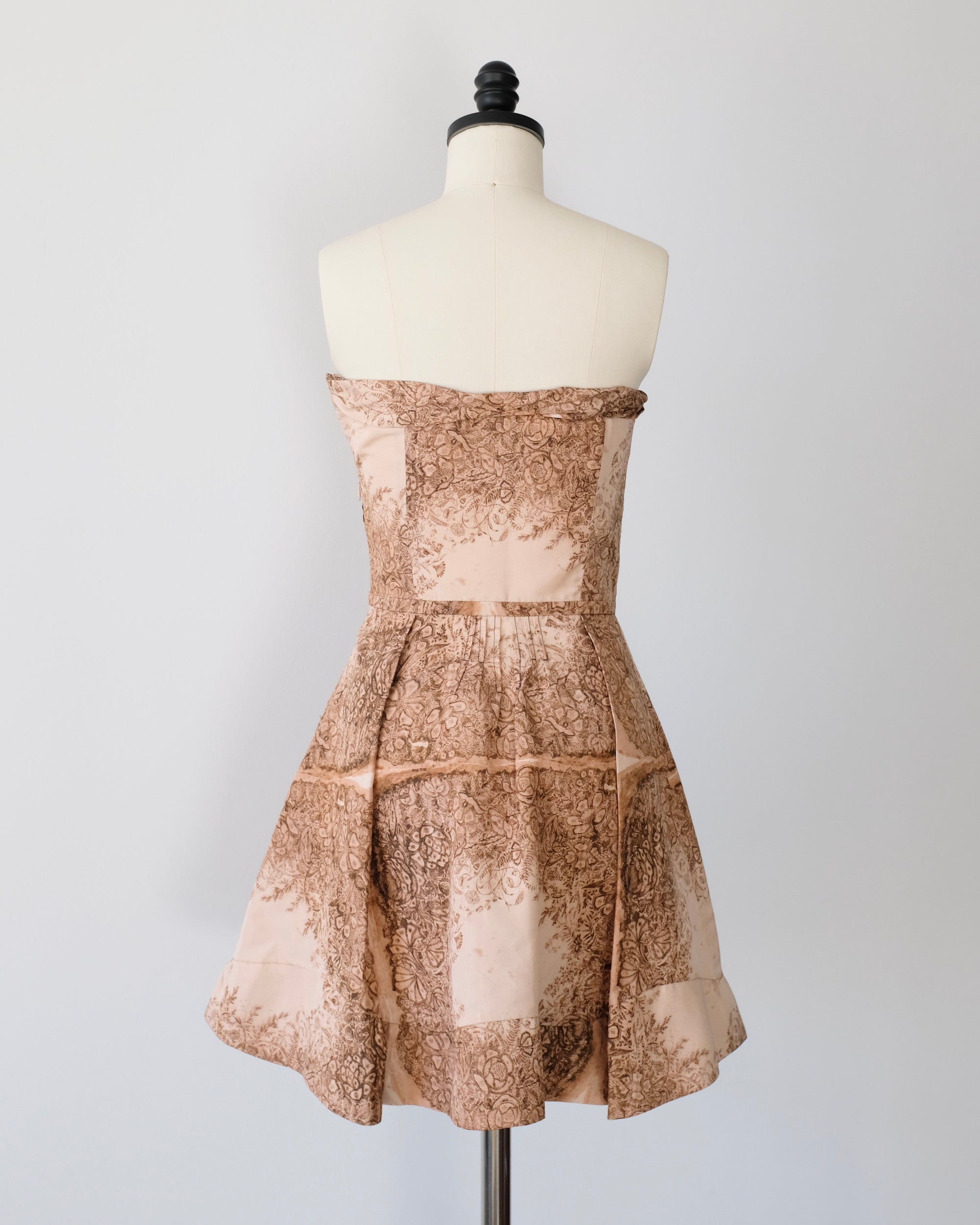 Miu Miu Resort 2008 Strapless Floral Mini Dress (XS)