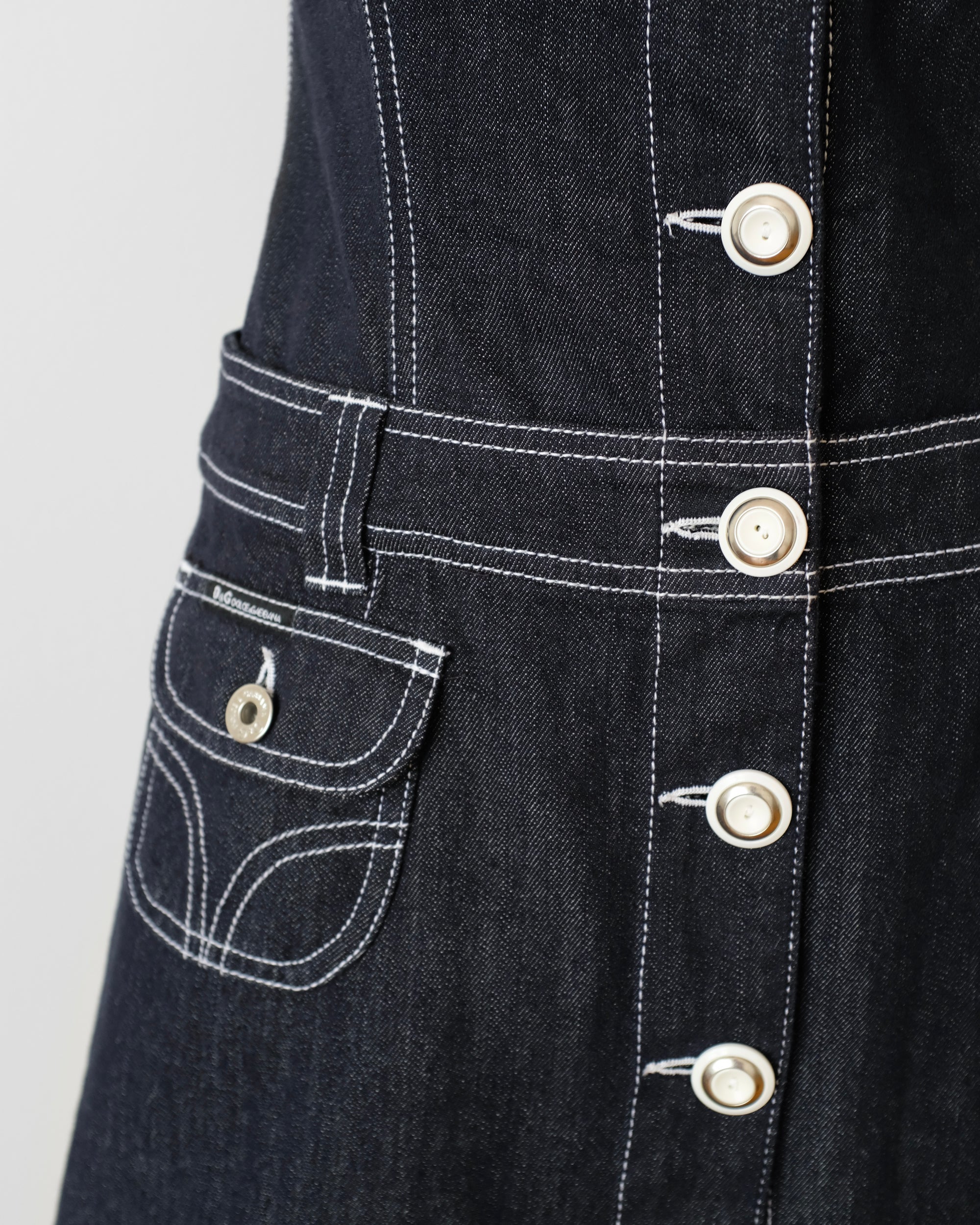 Dolce & Gabbana Denim Overall Mini Dress (XS)