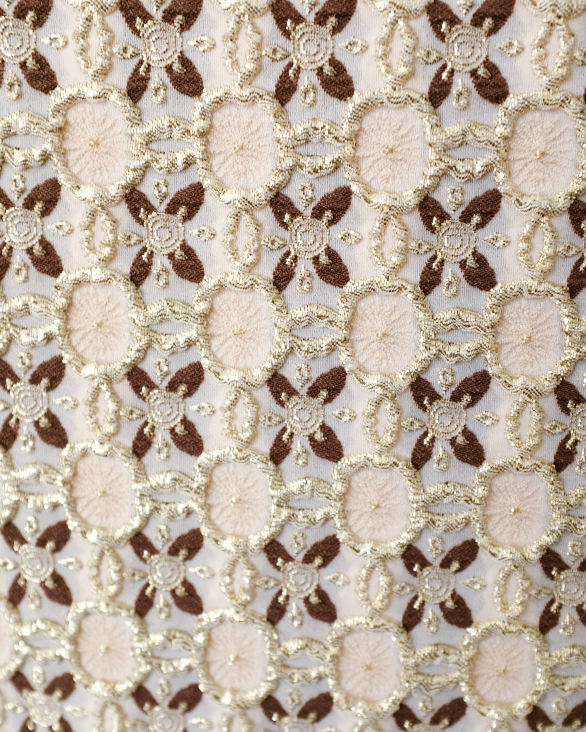 Prada SS2002 Gold Brocade Belted Midi Skirt (S)