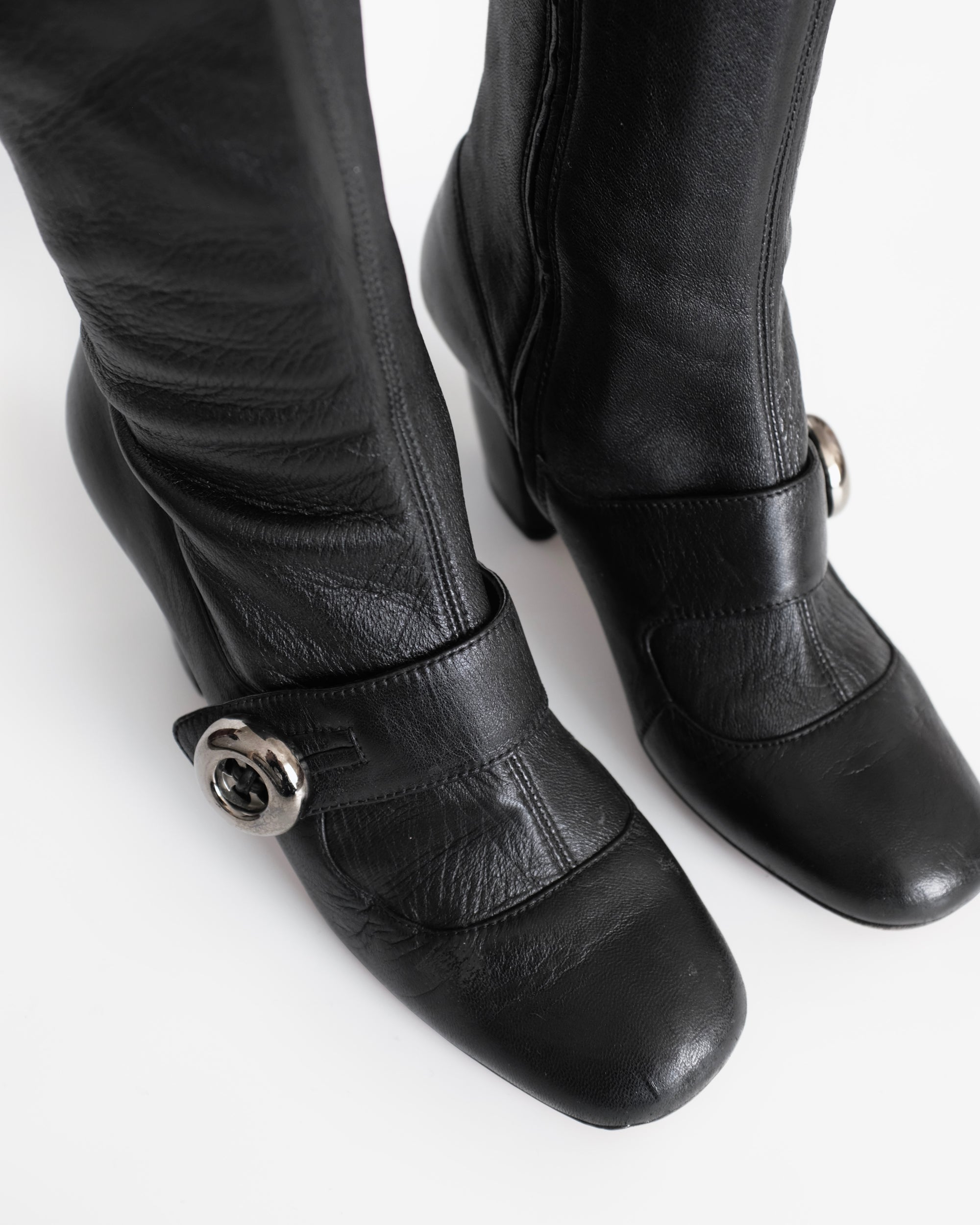Prada FW2011 Mary Jane Button Boots (38.5)