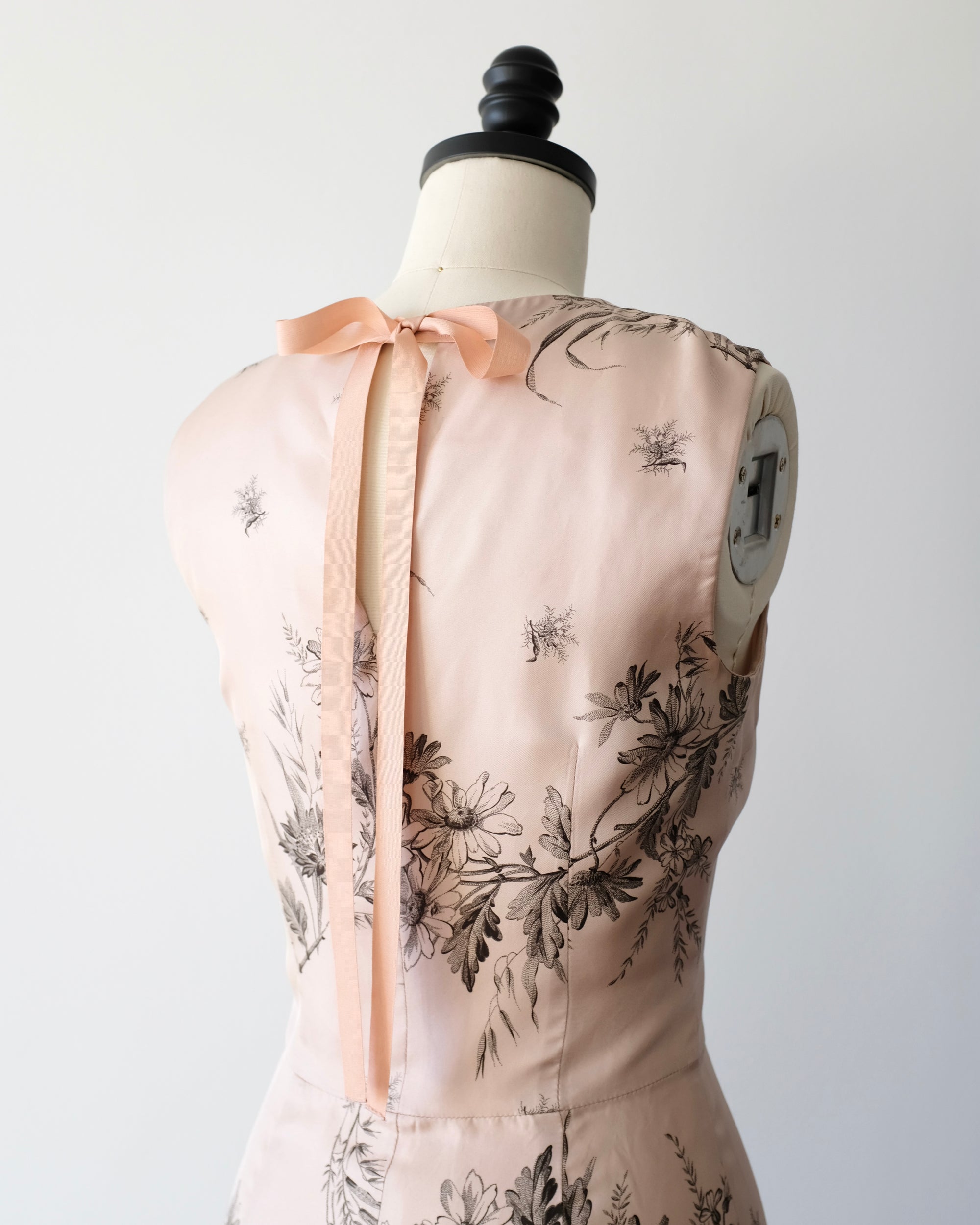 Prada Silk Floral Midi Dress with Bow Back (XS)