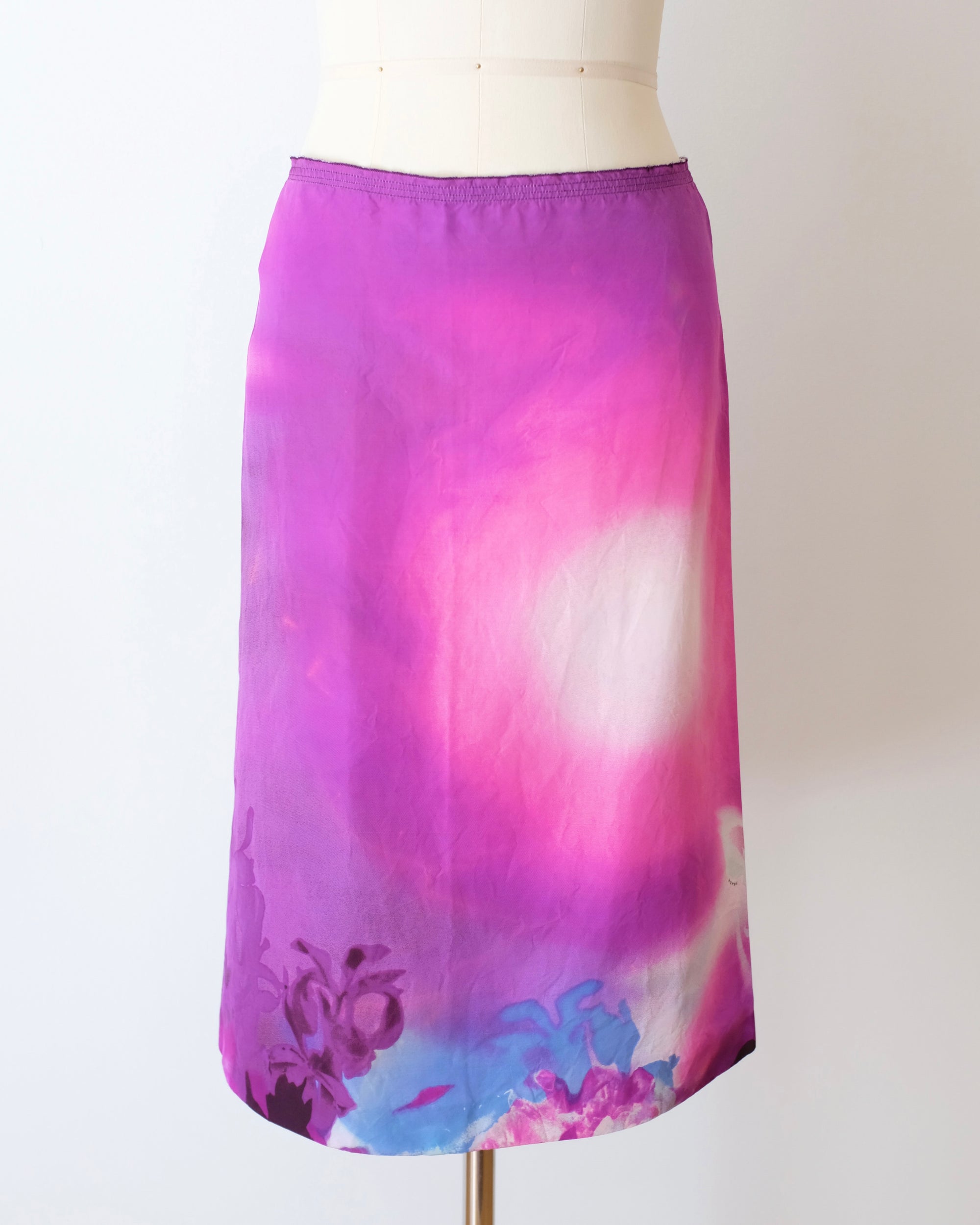 Prada FW2004 Sunset Print Midi Skirt (XS)