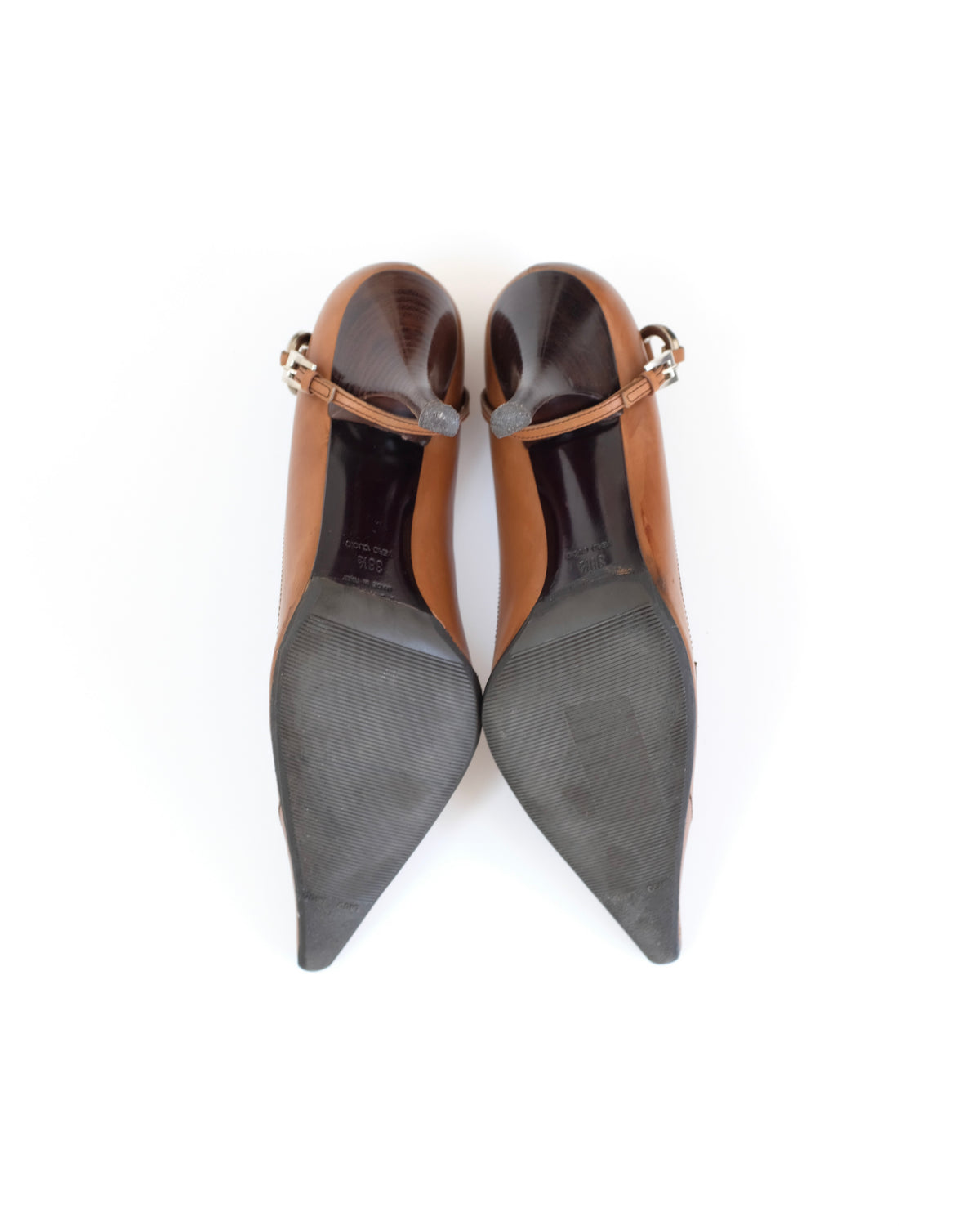 Prada Cognac Harness Heels (38.5)