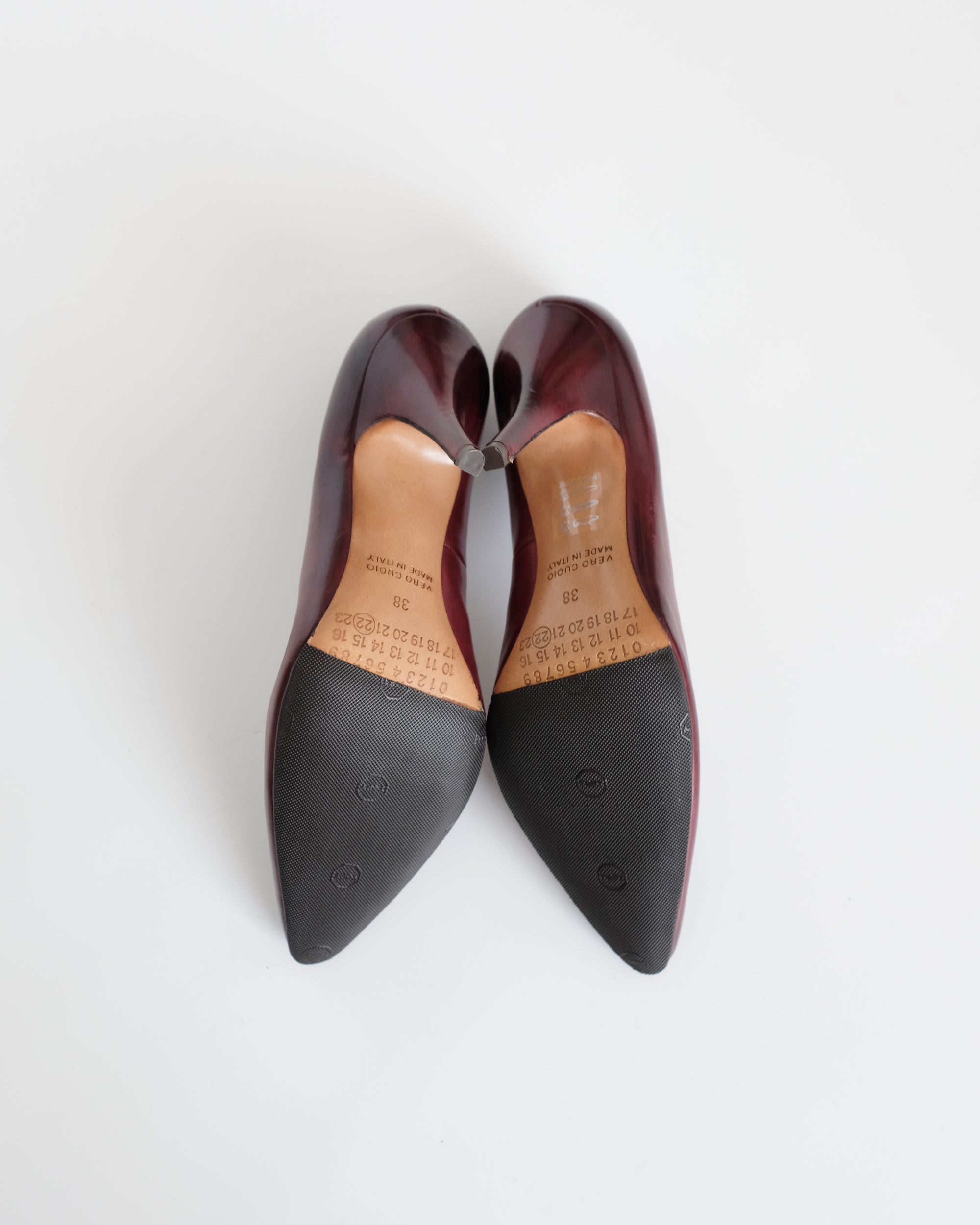 Maison Margiela Burgundy Gradient Heels (37)