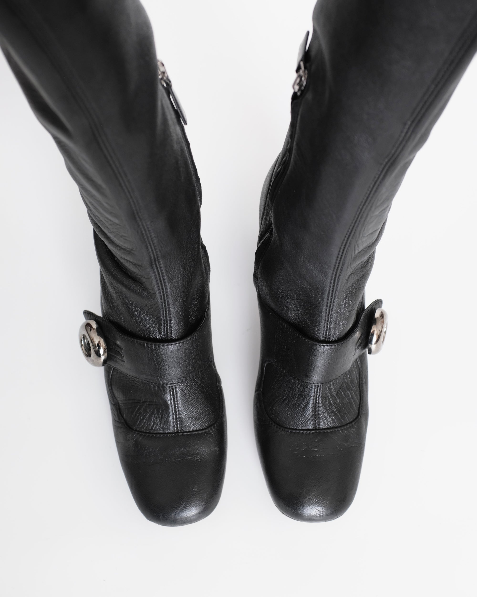 Prada FW2011 Mary Jane Button Boots (38.5)