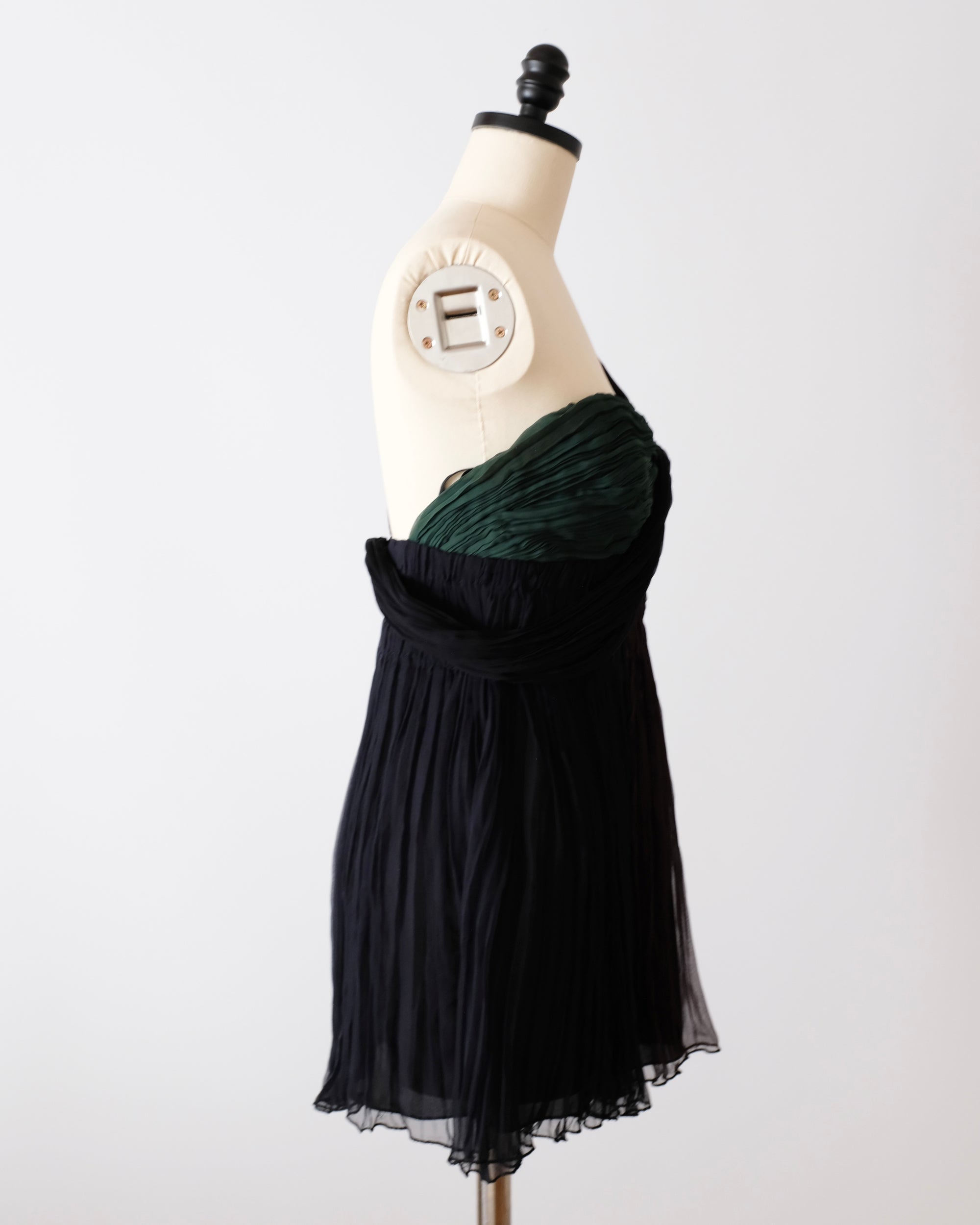 Prada SS2005 Color Block Pleated Mini Dress (XS)