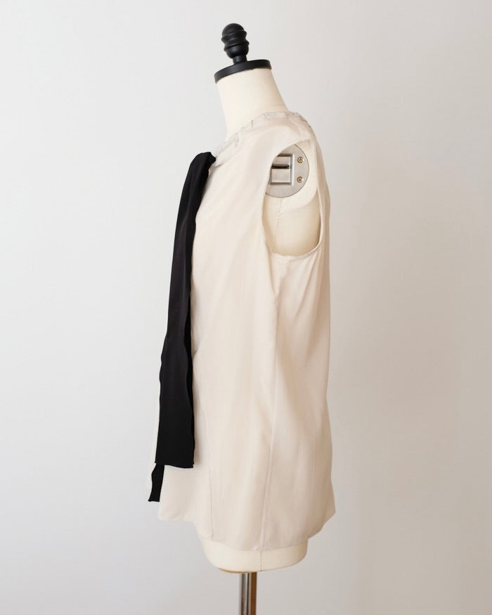 Prada SS2009 Tie Neck Sleeveless Blouse (M)
