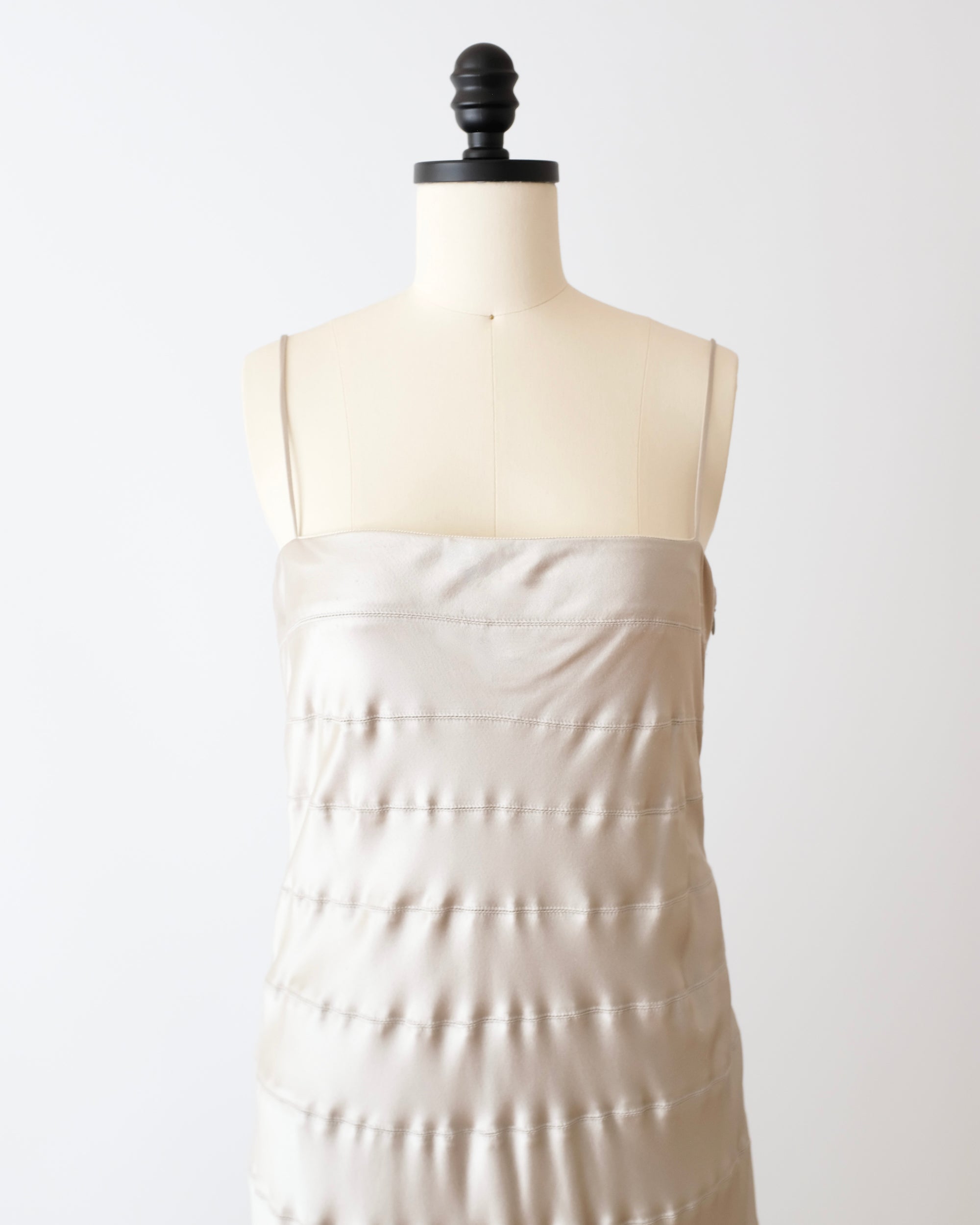 Calvin Klein Collection 1990s Silver Silk Gown (XS)