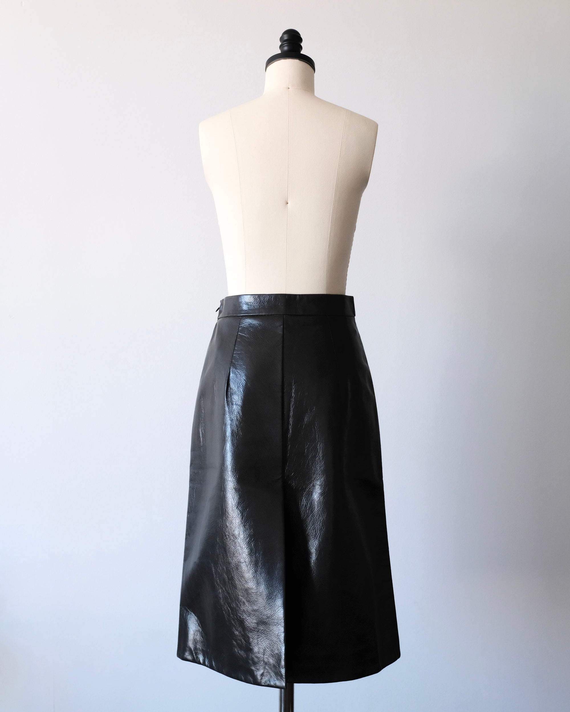 Prada FW2019 Leather Rose Midi Skirt (XS)