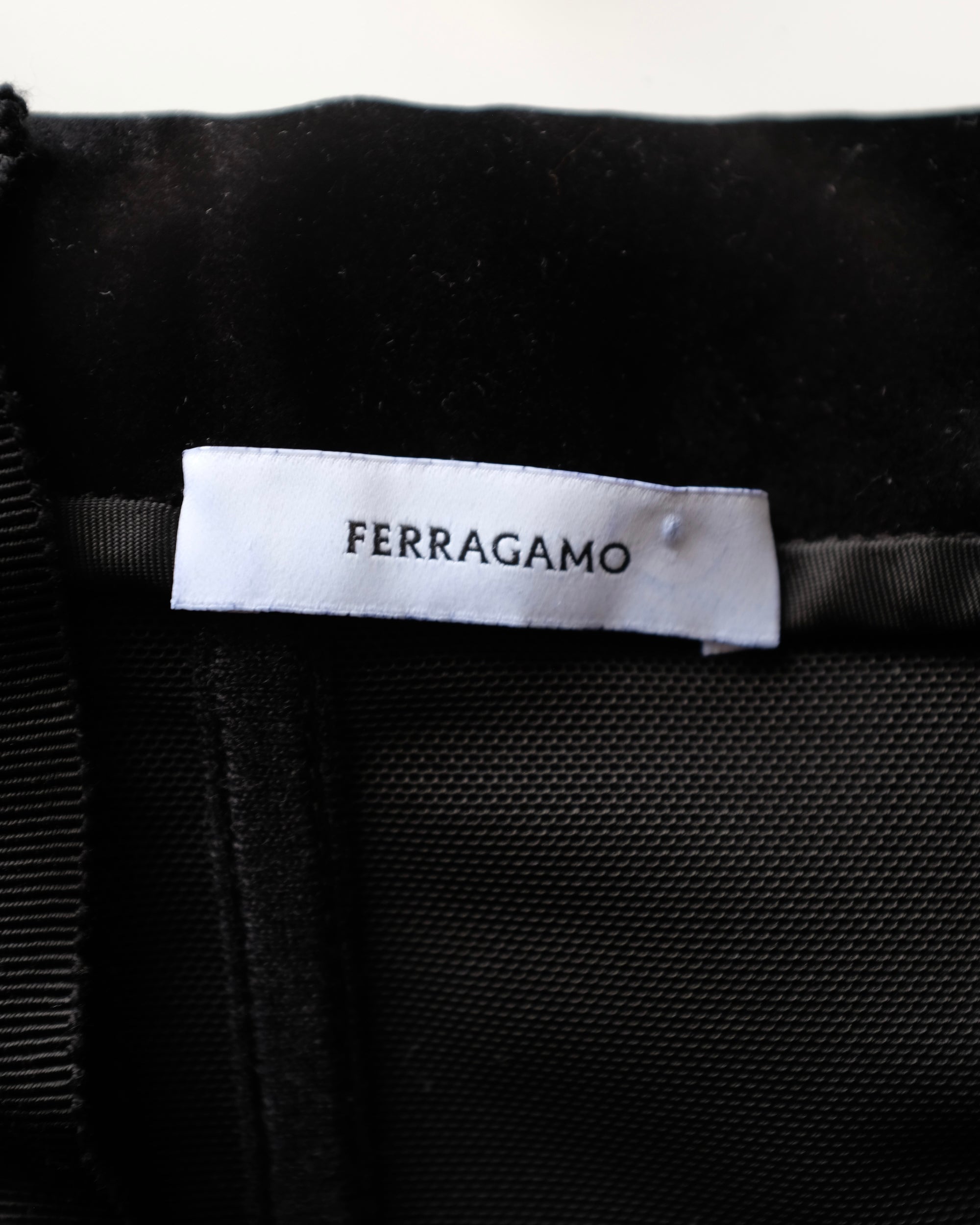 Ferragamo FW2023 Velvet Dress with Gold Chains (XS)
