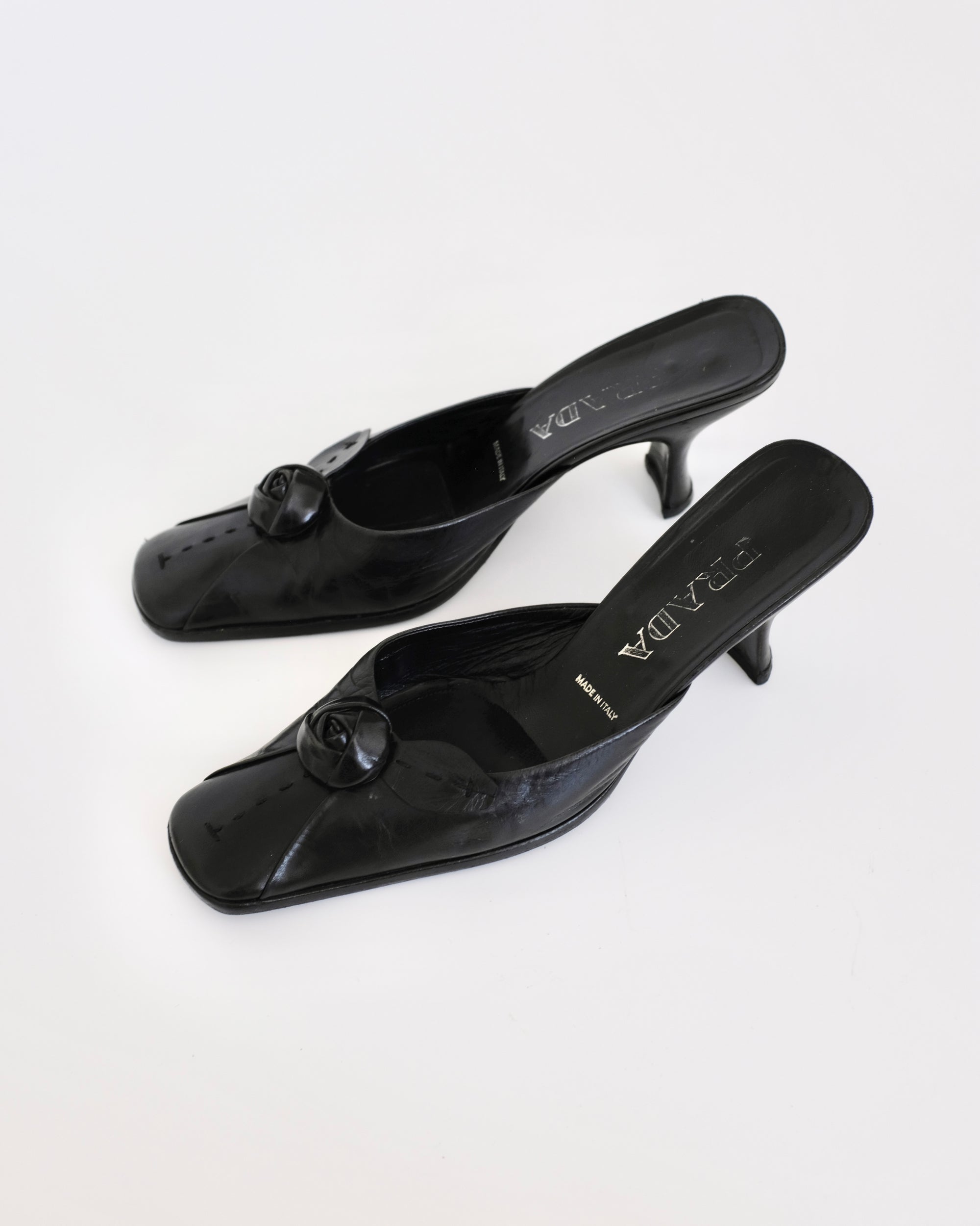 Prada FW2003 Rosette Mules (38.5)