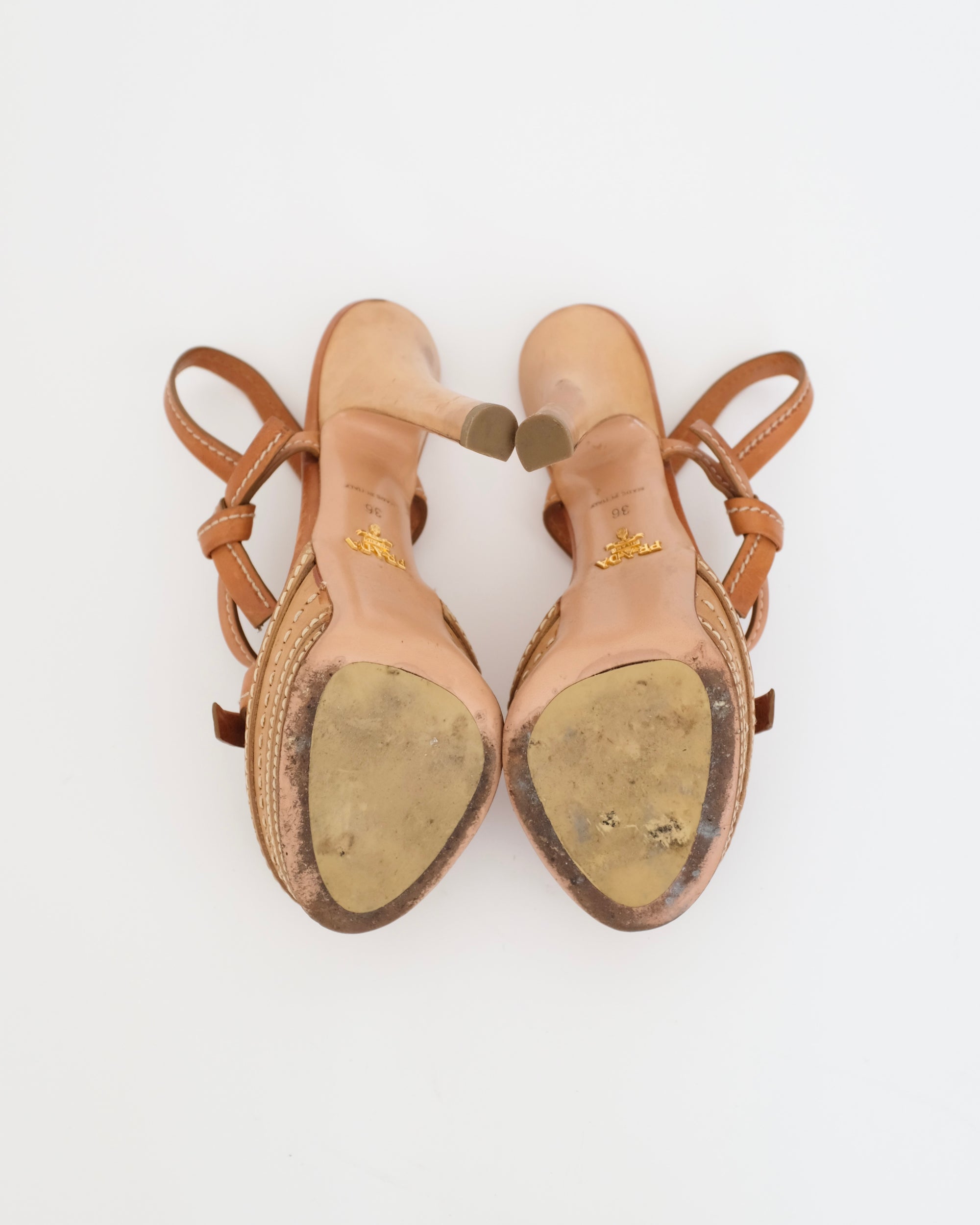 Prada SS2009 Tan Platform Sandals (36.5)