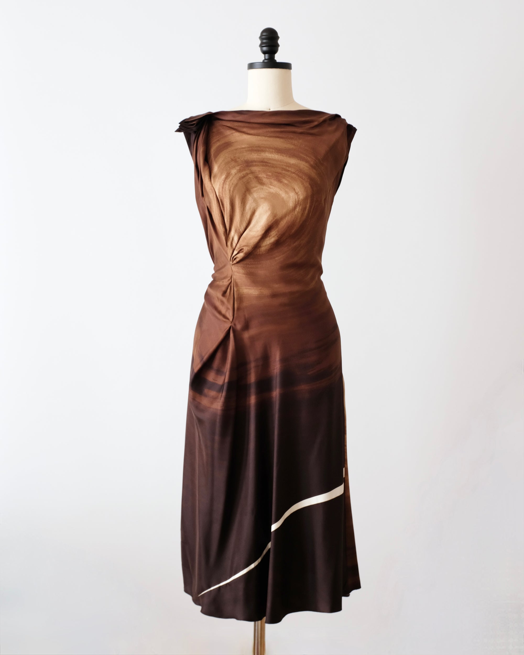Prada FW2003 Swirl Midi Dress (M)