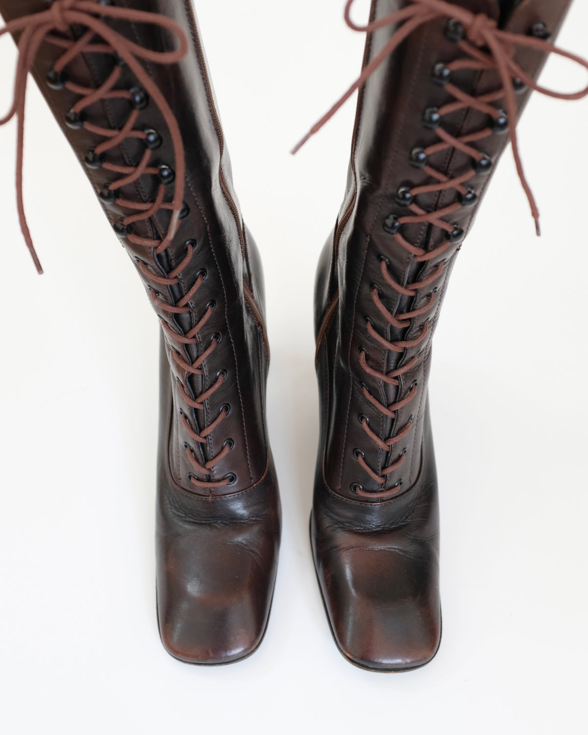 Miu Miu FW2001 Brown Victorian Boots (38)