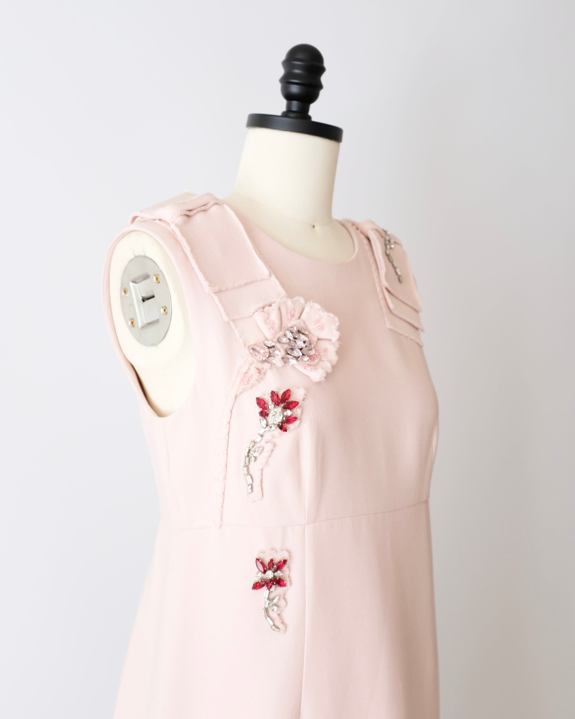 Prada FW2015 Embellished Pink Dress (S)