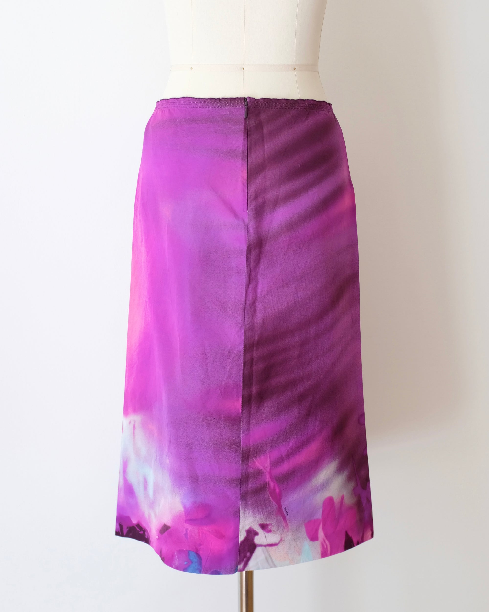 Prada FW2004 Sunset Print Midi Skirt (XS)