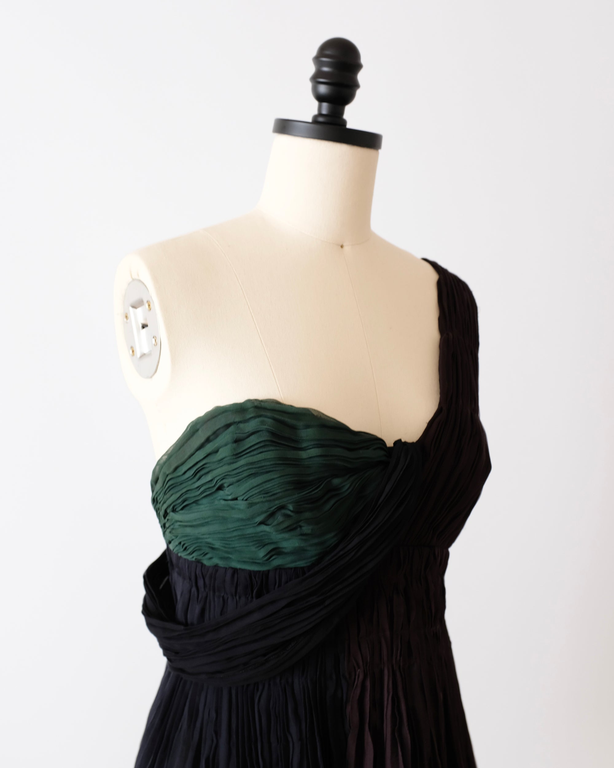 Prada SS2005 Color Block Pleated Mini Dress (XS)