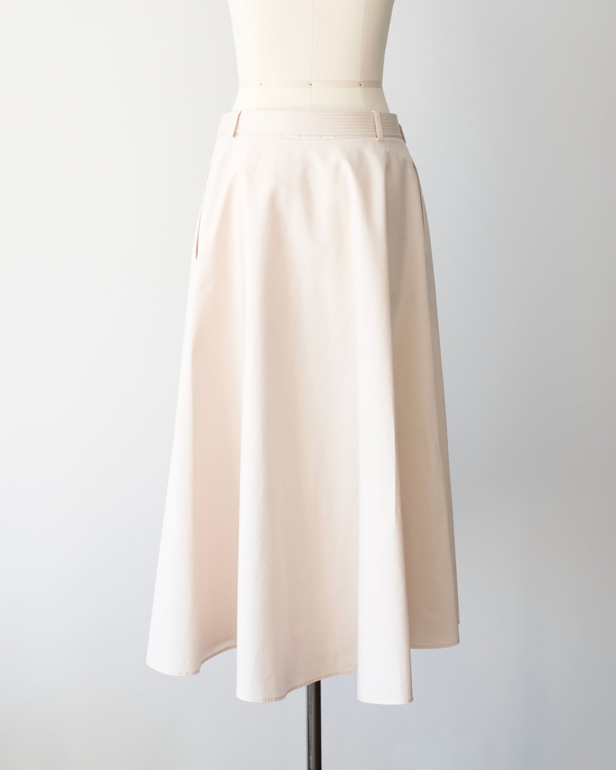 Ferragamo Blush Pink Belted Midi Skirt (M)