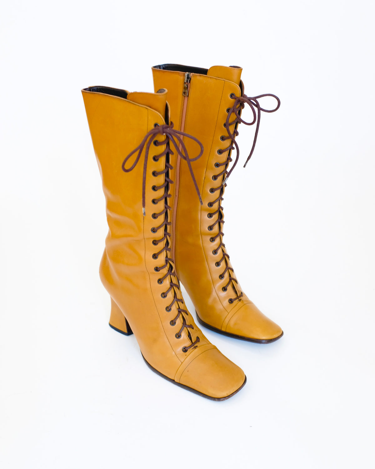 Prada FW2001 Tan Victorian Boots (37.5)