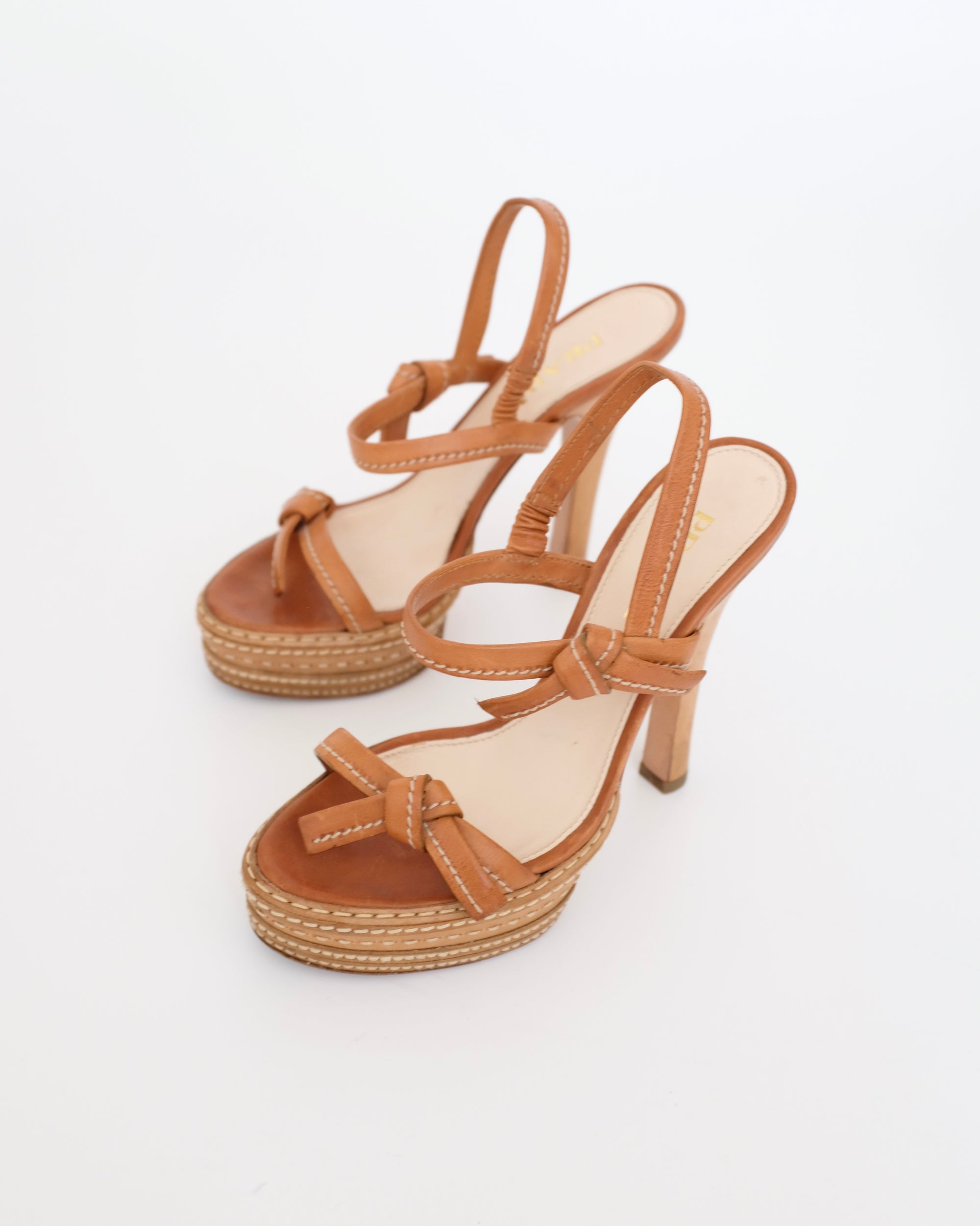 Prada SS2009 Tan Platform Sandals (36.5)
