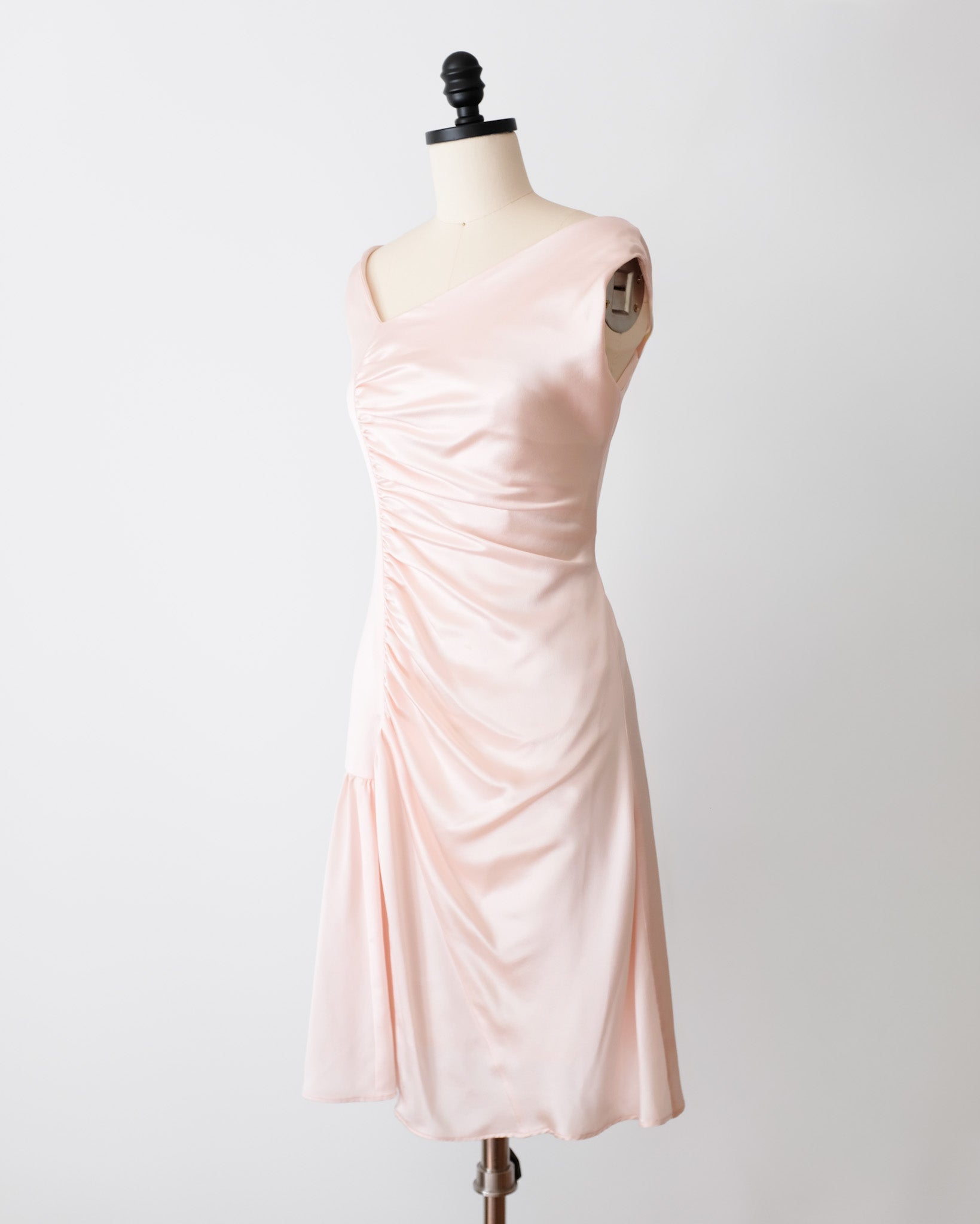 Dior by John Galliano Pink Silk Asymmetric Dress (M)
