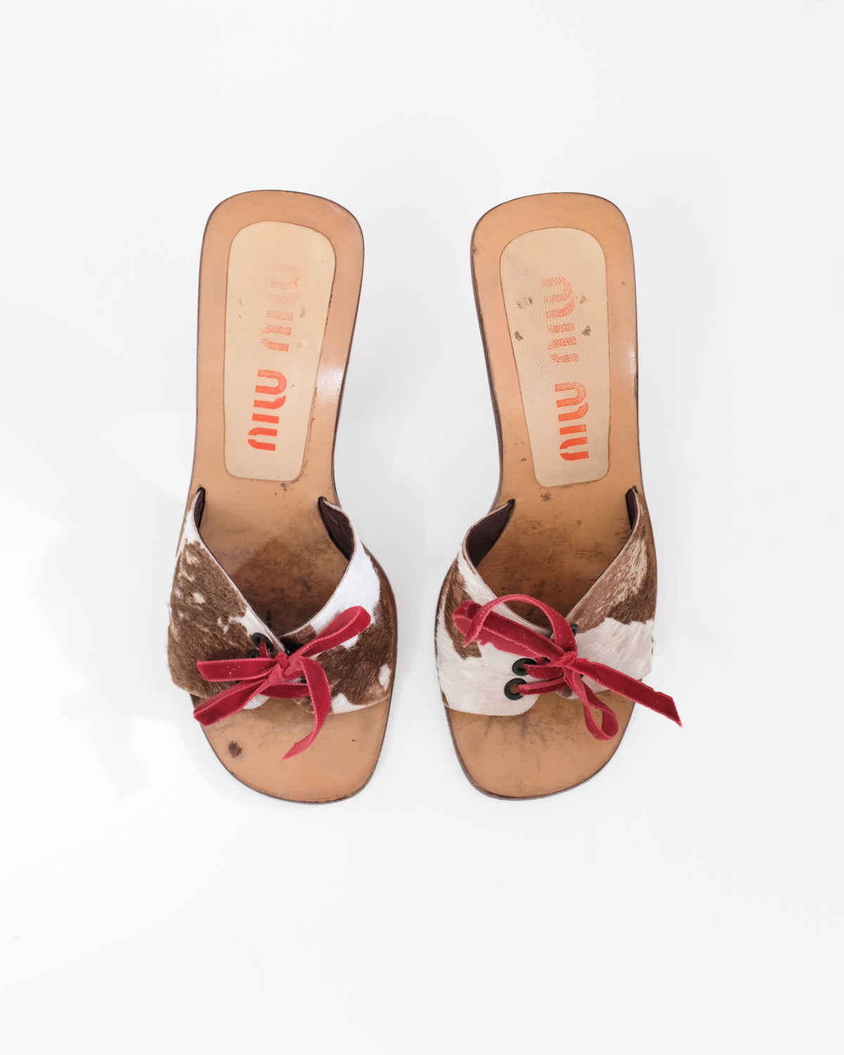 Miu Miu SS1998 Cow Print Ponyhair Mules (38)