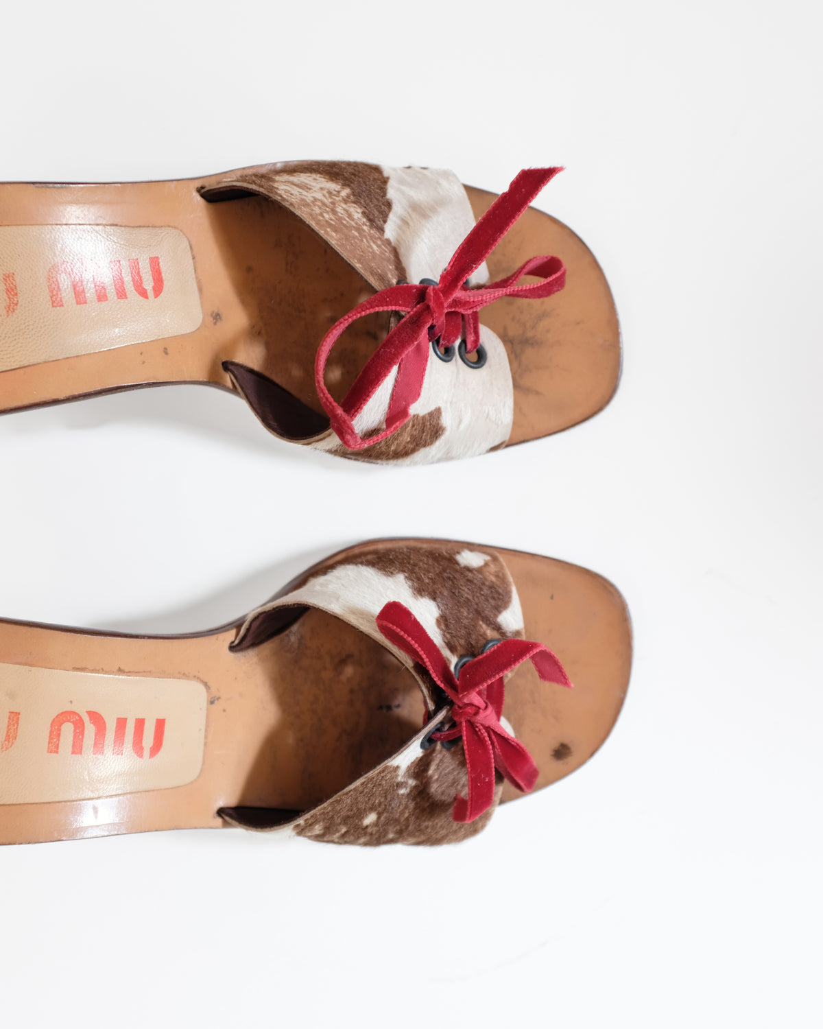 Miu Miu SS1998 Cow Print Ponyhair Mules (38)