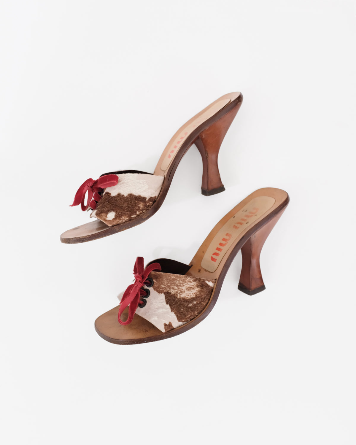 Miu Miu SS1998 Cow Print Ponyhair Mules (38)