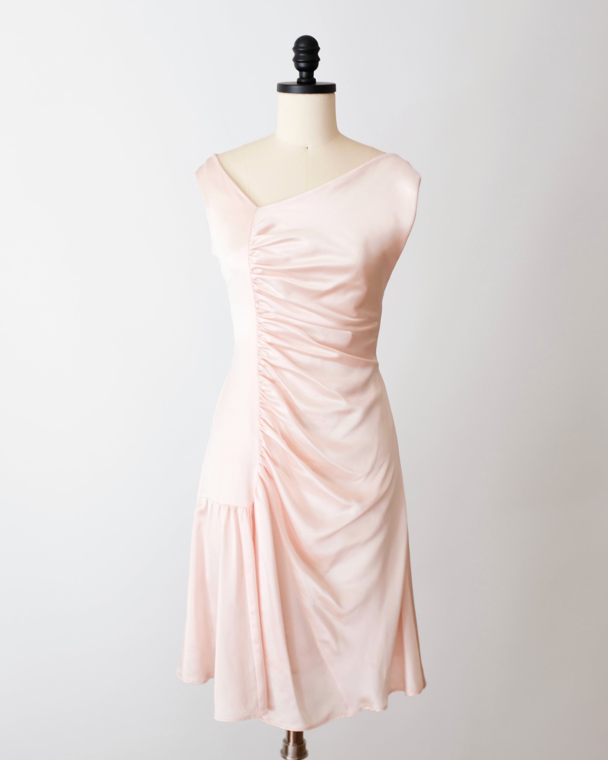 Dior by John Galliano Pink Silk Asymmetric Dress (M)