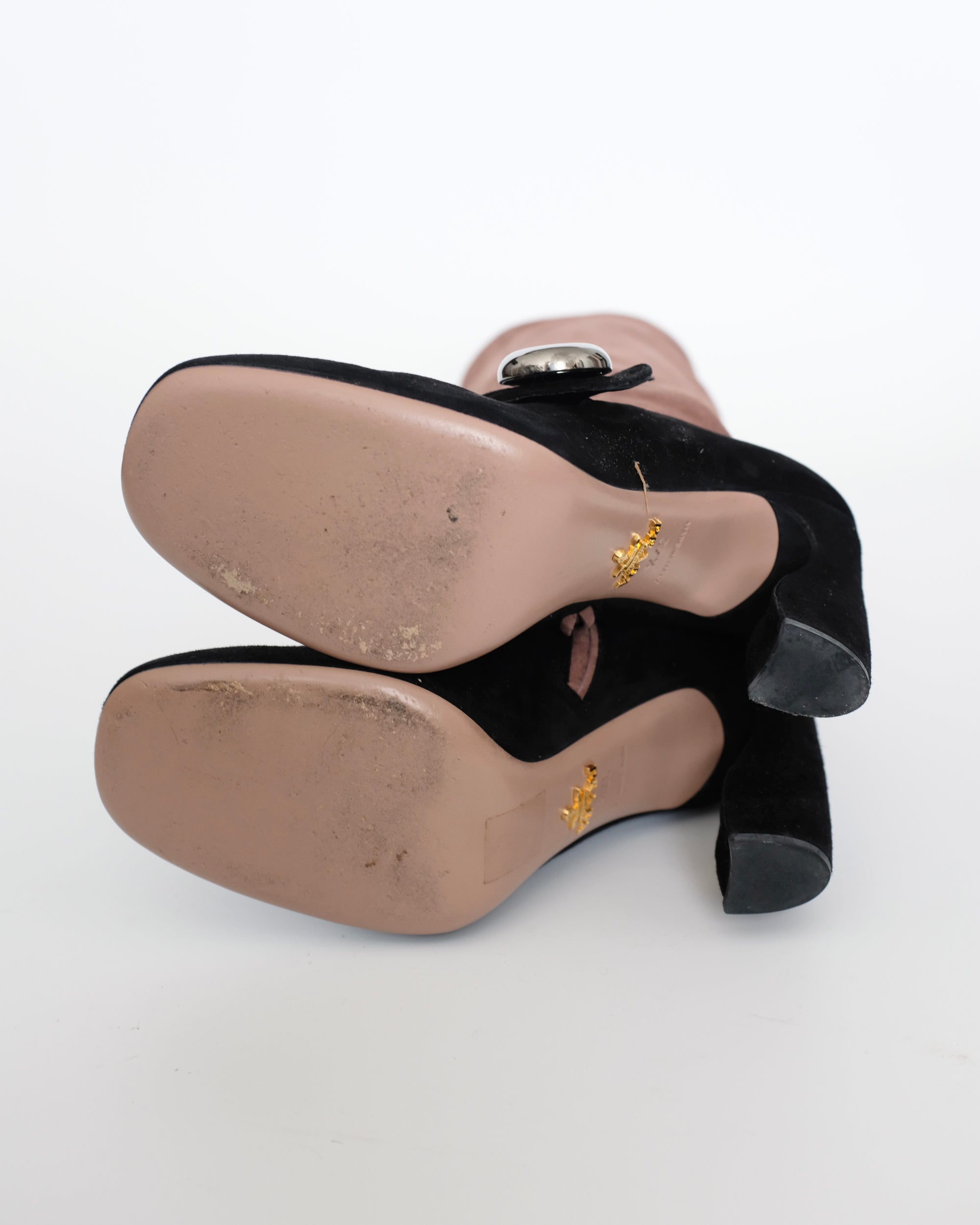 Prada FW2011 Purple Mary Jane Button Boots (37.5)