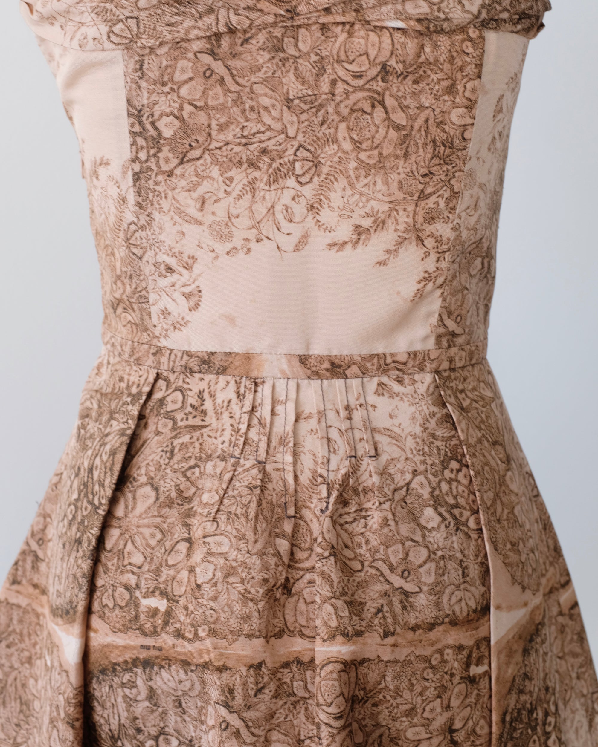 Miu Miu Resort 2008 Strapless Floral Mini Dress (XS)