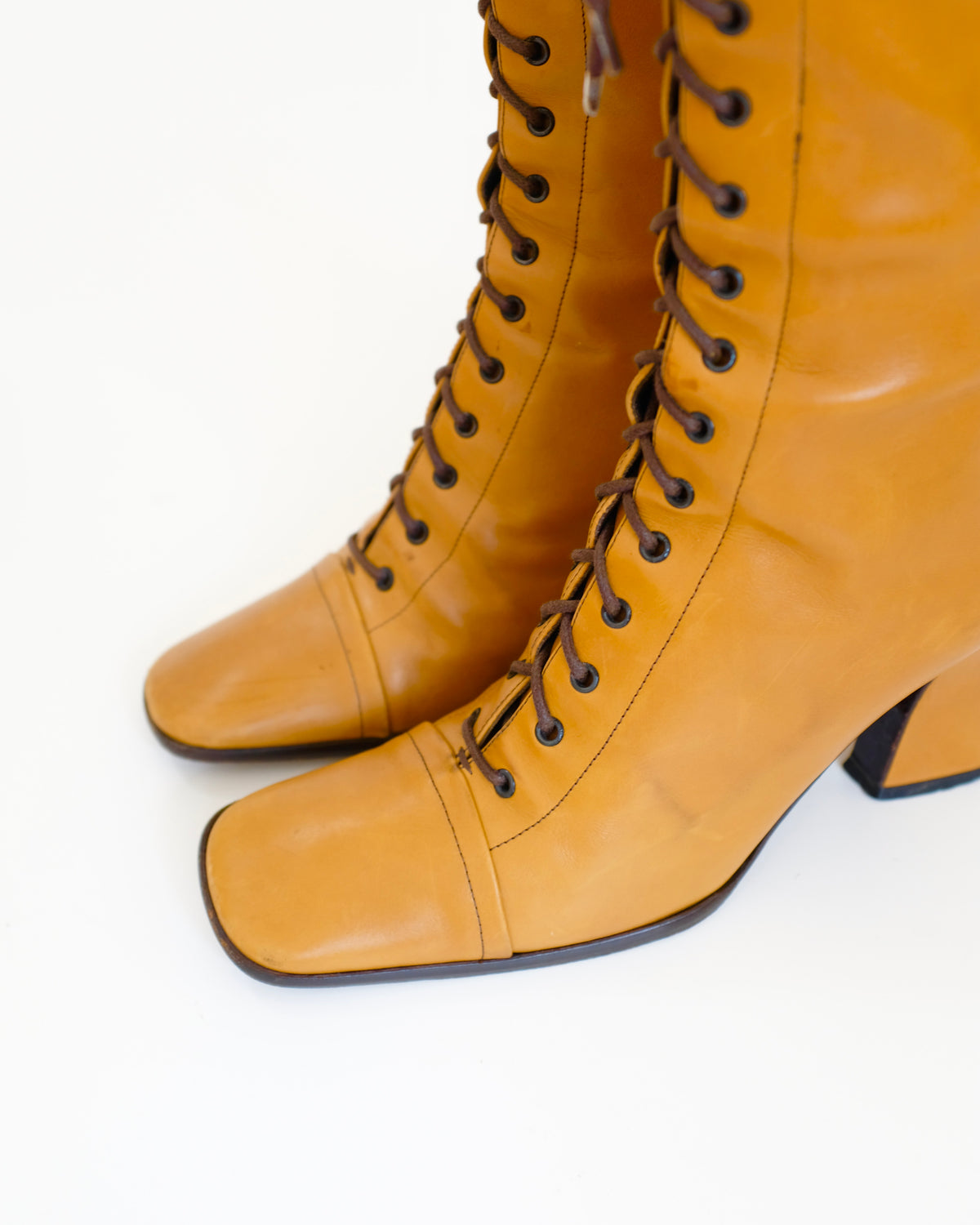 Prada FW2001 Tan Victorian Boots (37.5)