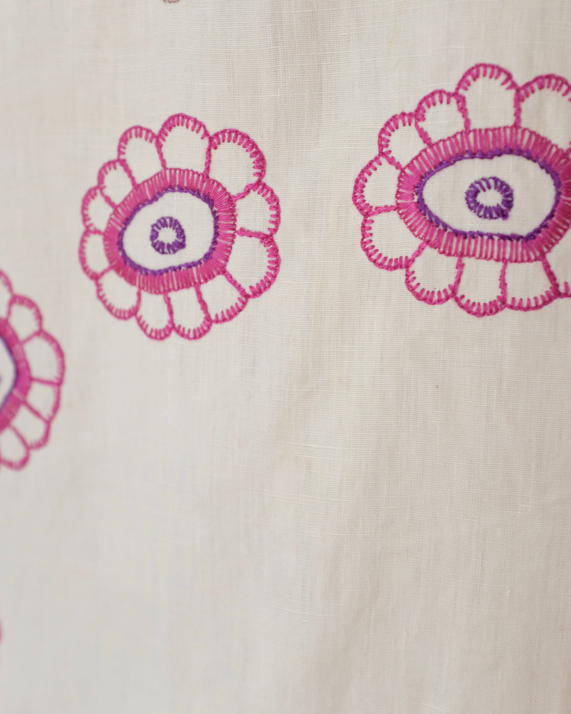 Prada SS2006 Embroidered Floral Linen Midi Skirt (S)