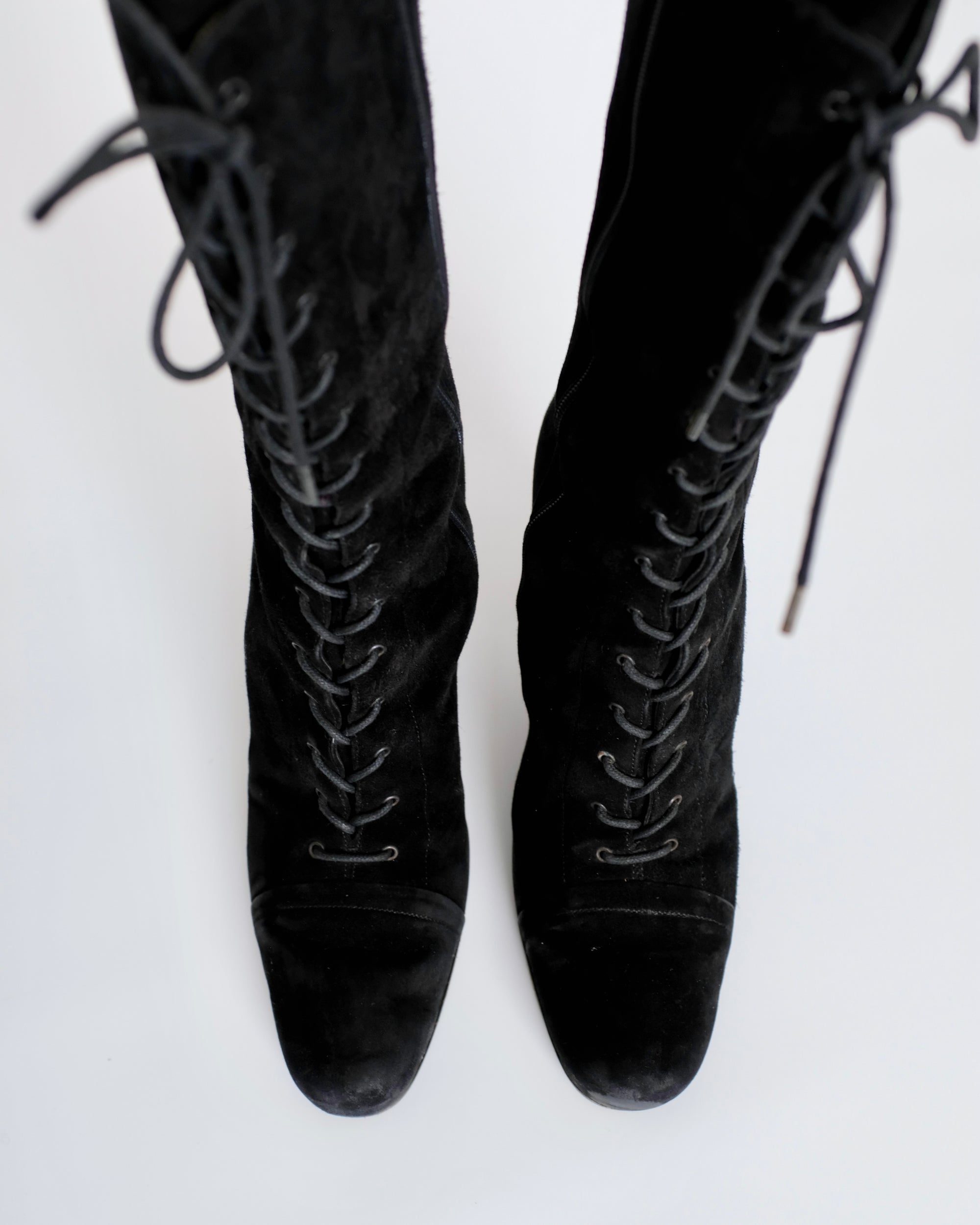 Prada Suede Victorian Boots (37)