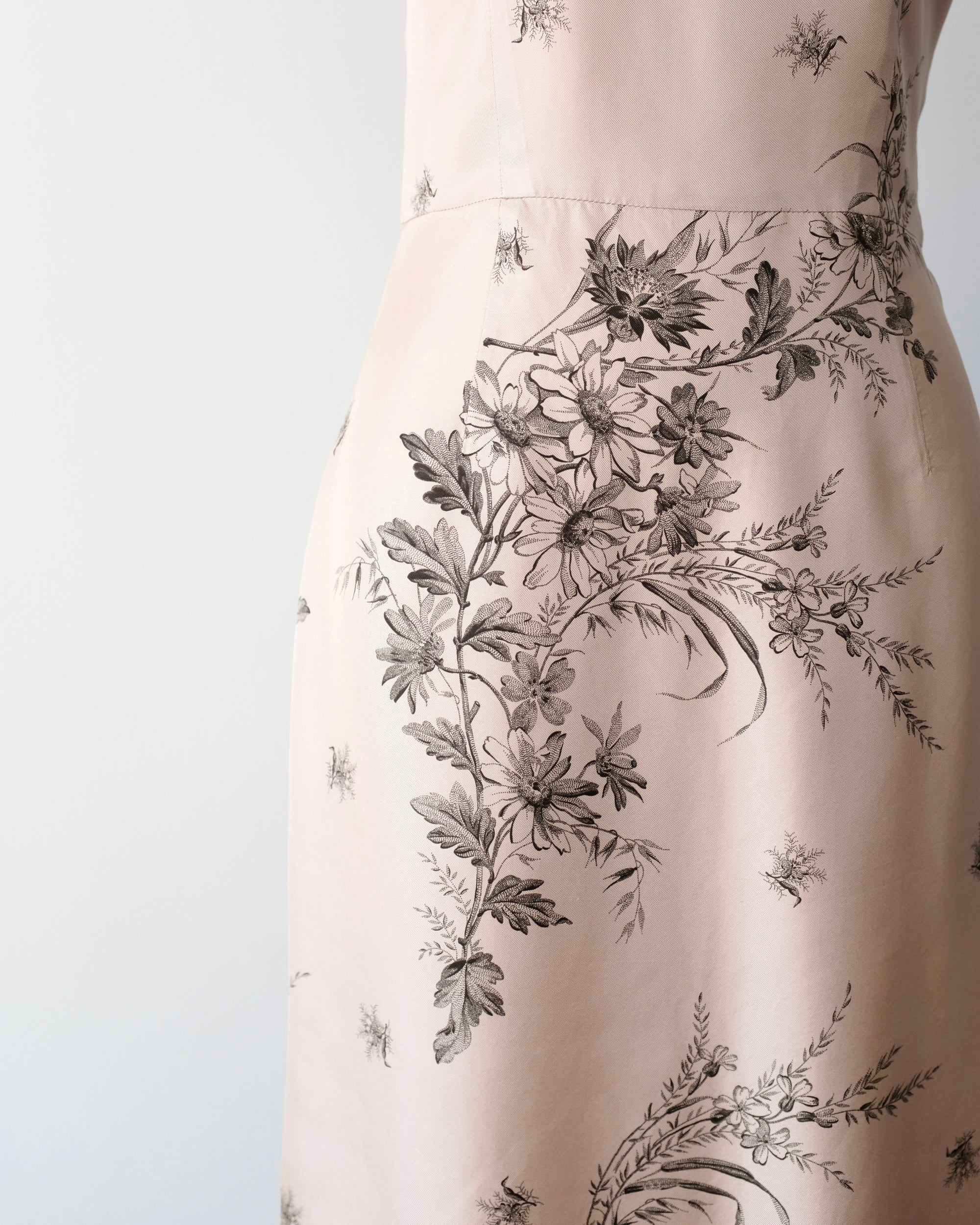 Prada Silk Floral Midi Dress with Bow Back (XS)