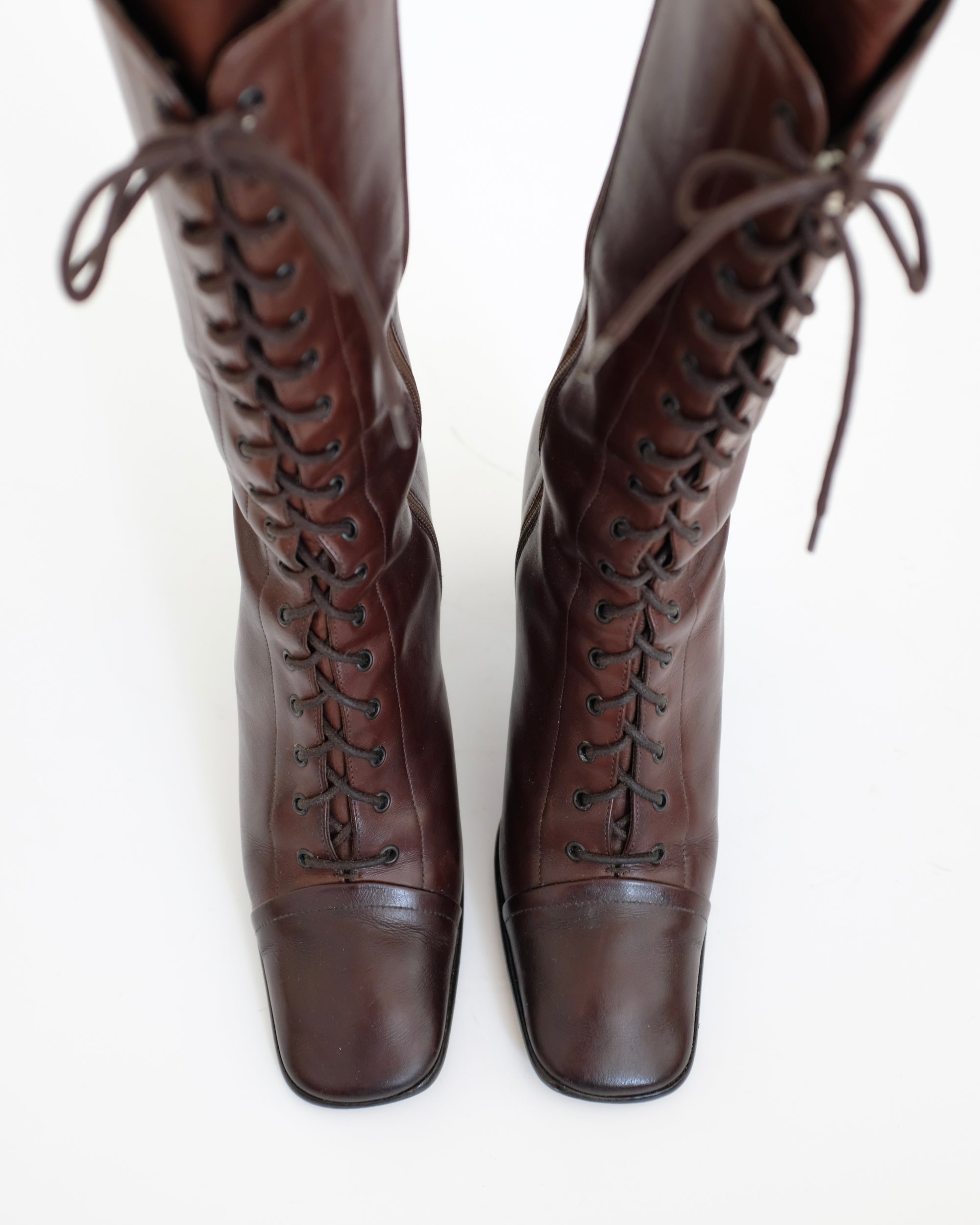Prada FW2001 Brown Victorian Boots (37.5)