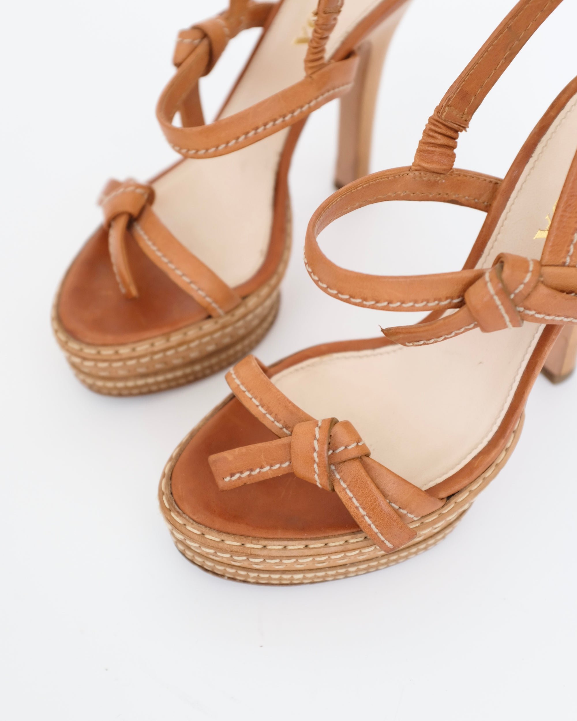 Prada SS2009 Tan Platform Sandals (36.5)
