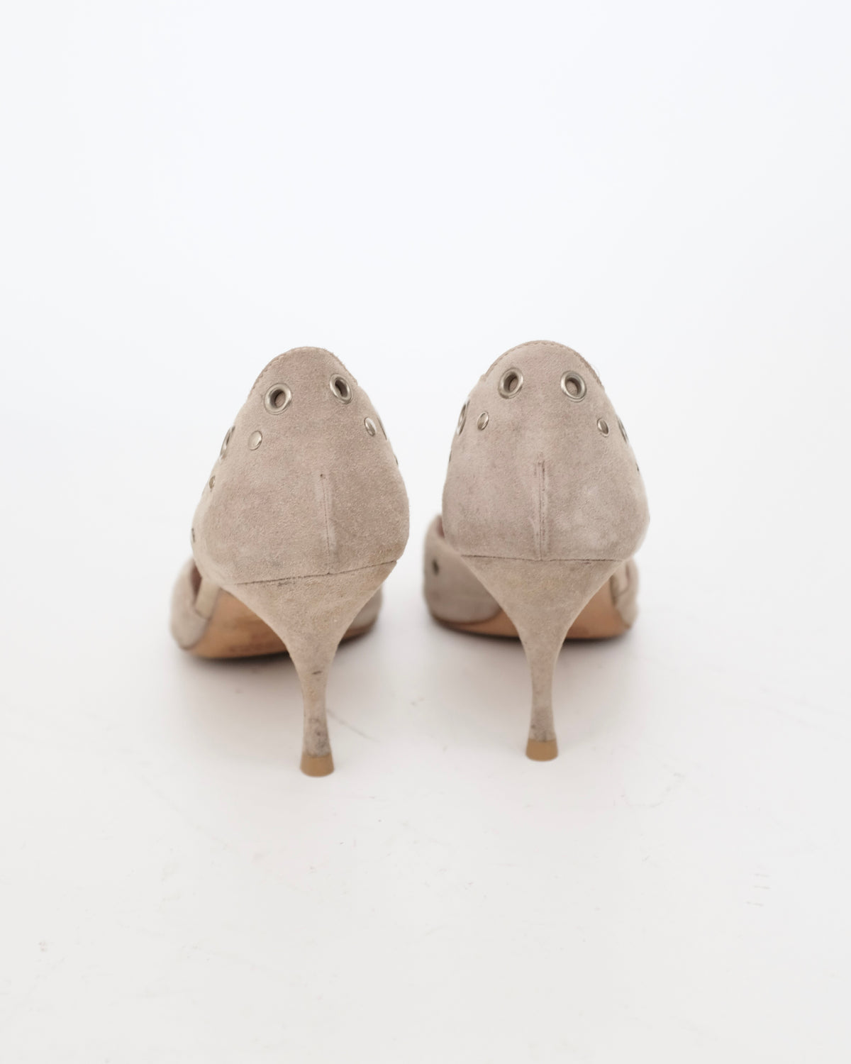 Prada Suede Eyelet Kitten Heels (38.5)