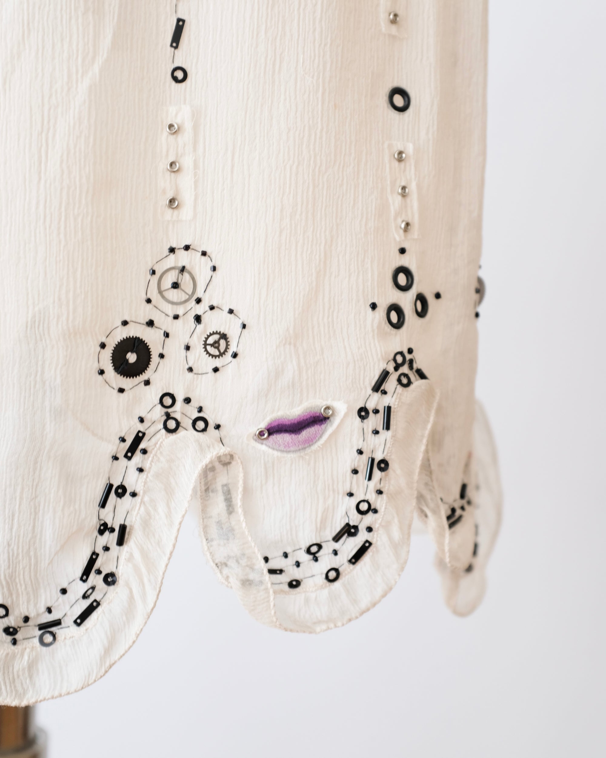 Prada SS2000 Sheer Embellished Lips Skirt (M)