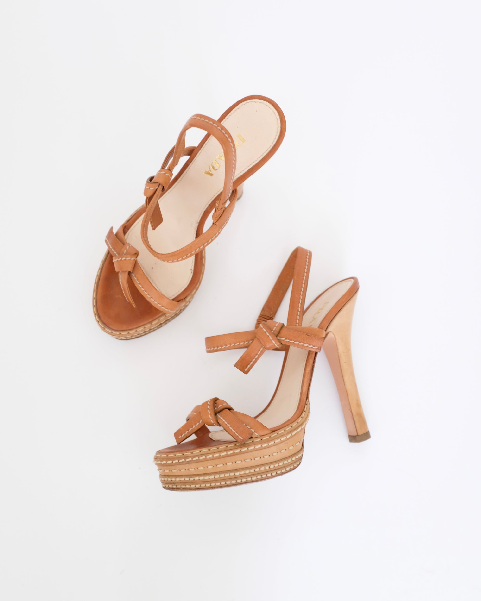 Prada SS2009 Tan Platform Sandals (36.5)